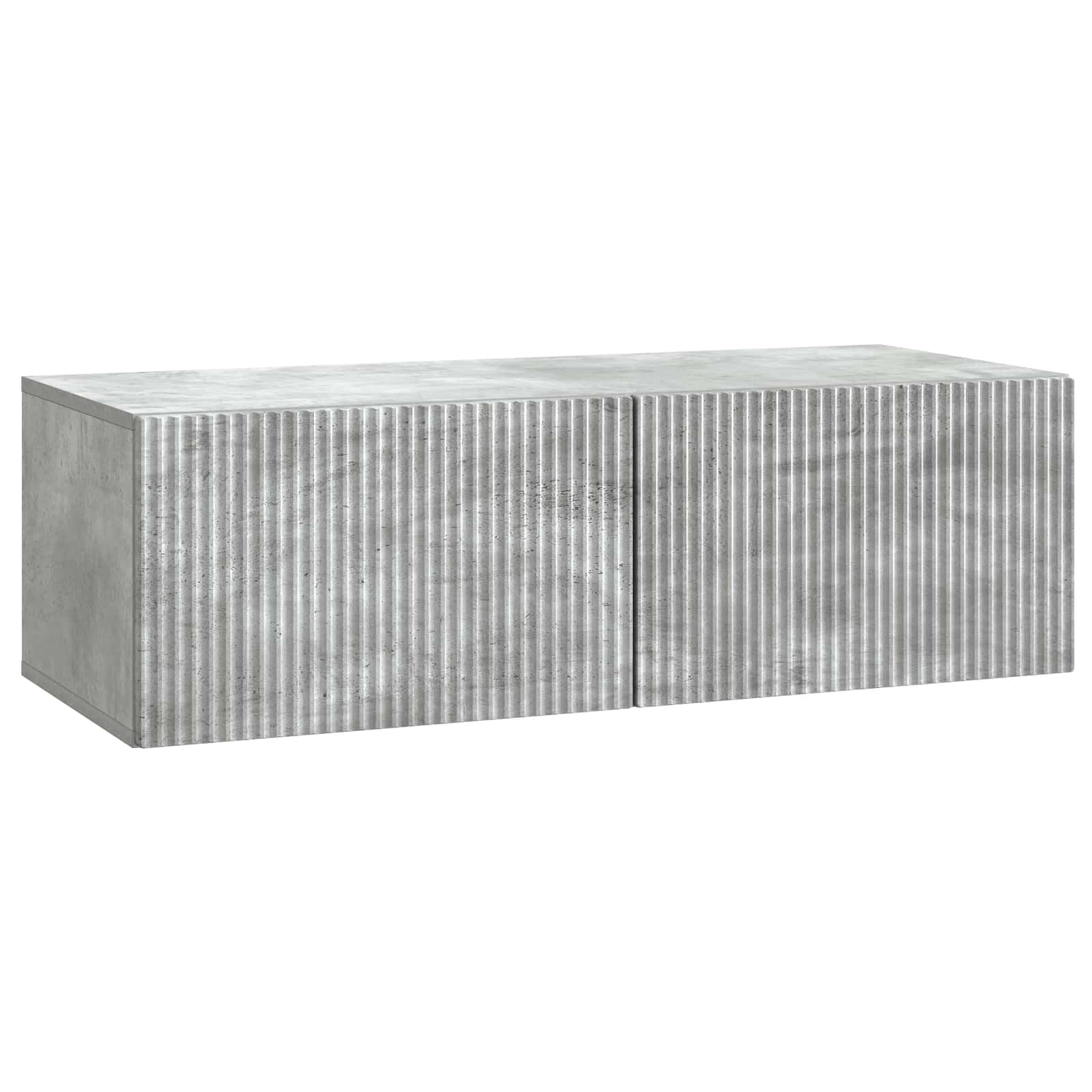Meuble TV mural gris béton 98x41 cm pour un salon moderne et ordonné