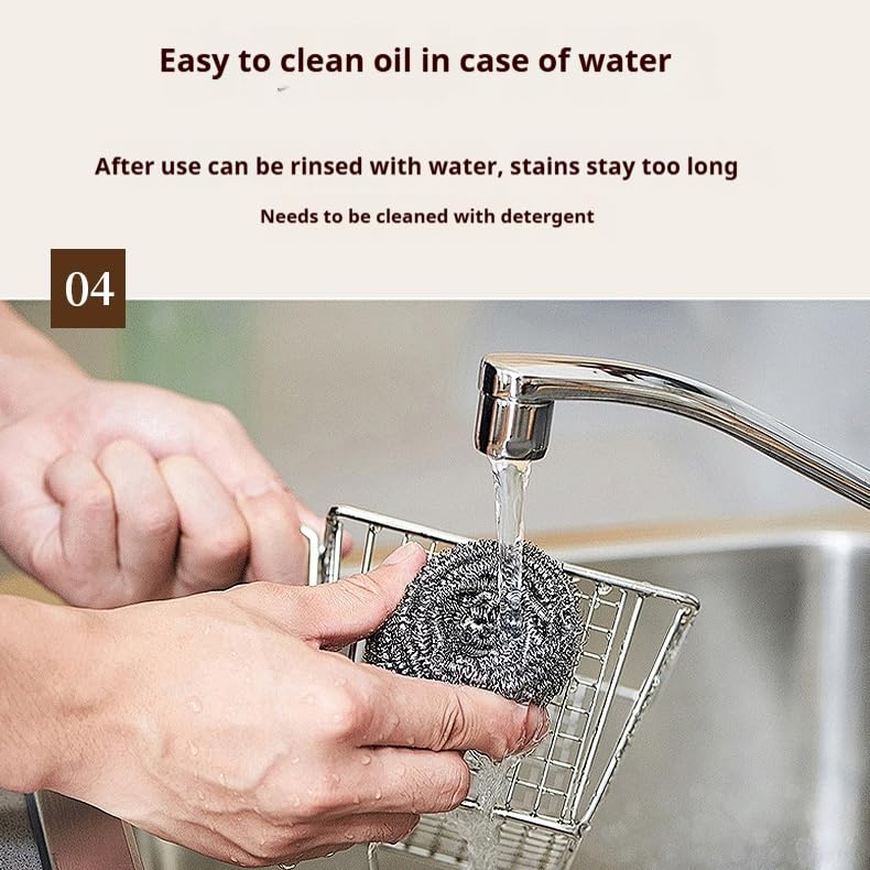 Image of 12-Pack Fine Steel Wire Balls Kitchen Stain Removal Dishwashing Pot Brush Steel Wool Wire Scrubber