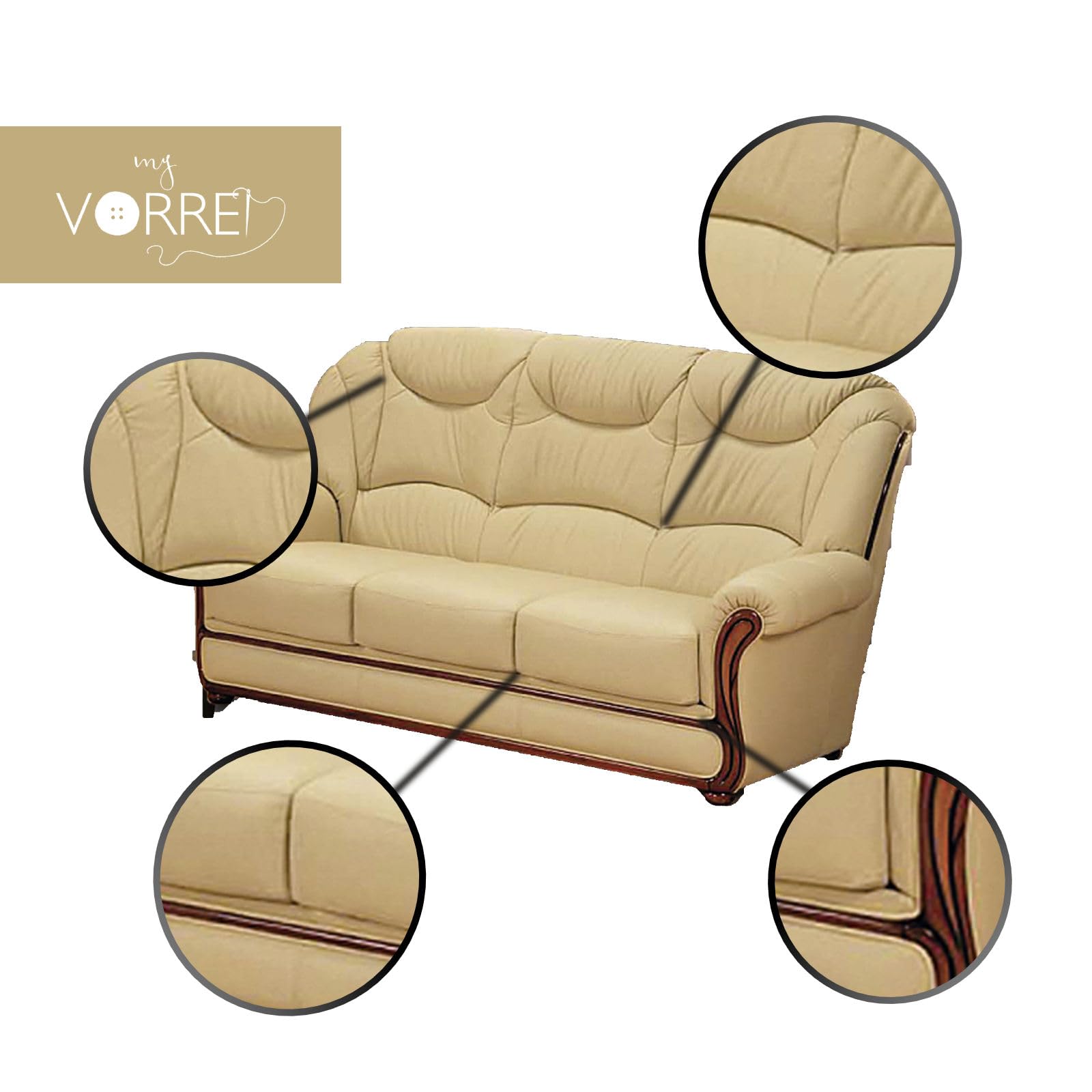 Divano 3 Posti in Vera Pelle Made in Italy cm 182x95 h 102 in 16 Colori Possibilità di spedire campioni della Pelle in Tutta Europa