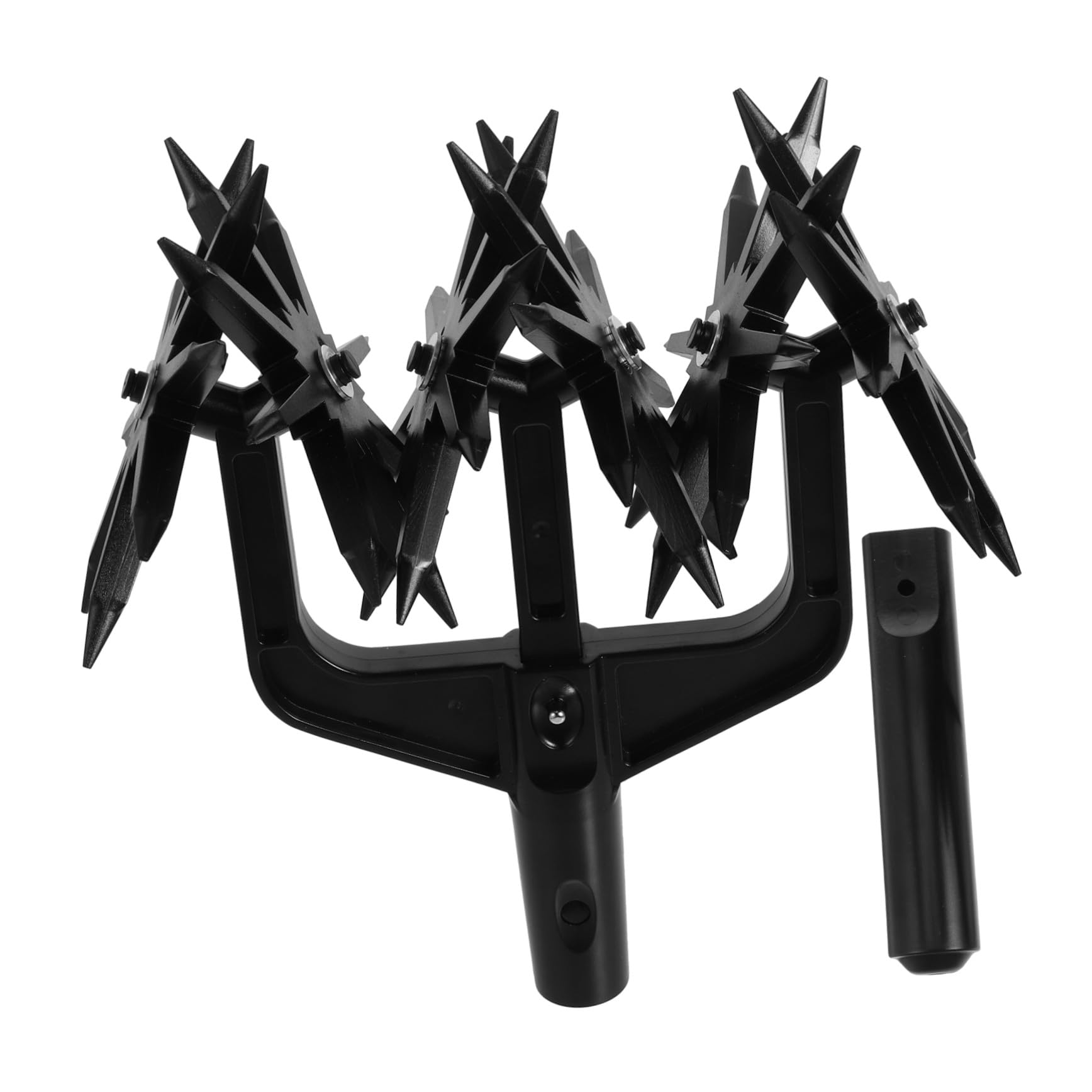 Cultivateur rotatif manuel en ABS noir pour aérer et travailler le sol de votre jardin