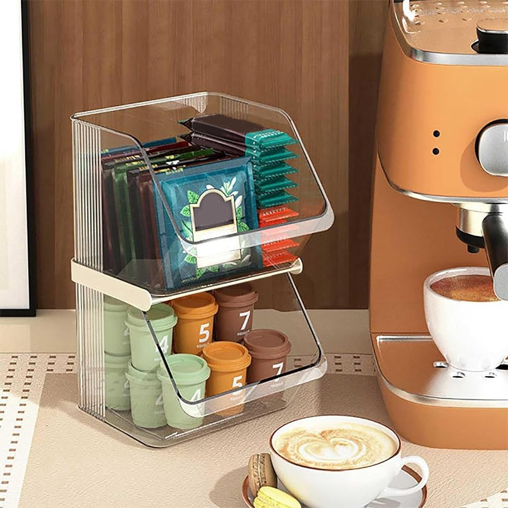 Organizzatore per bar da caffè, stazione di lavoro, porta capsule con cassetto per cialde di caffè, porta macchina da caffè, accessori da cucina, per caffè e ufficio