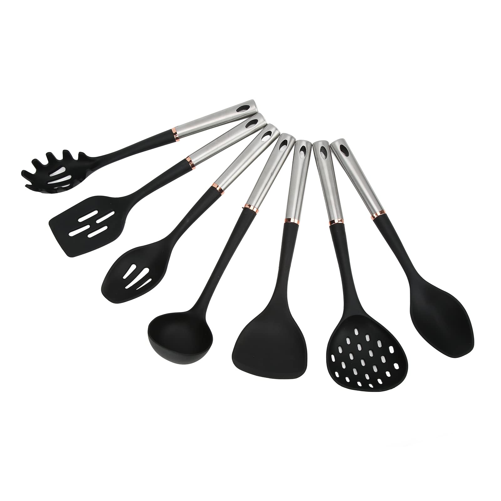 14-teiliges Kochutensilien-Set aus Silikon, Küchenutensilien-Set mit wärmeisolierendem Griff, antihaftbeschichtete, sichere Kochutensilien für das Heimrestaurant, inklusive 13