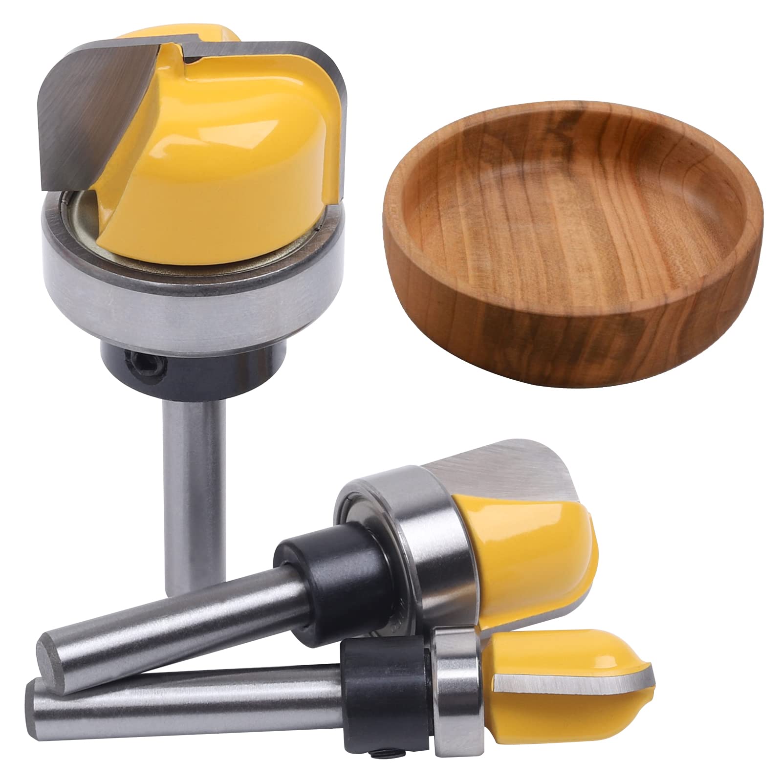 Snapklik.com : MNA 3Pcs Bowl And Tray Template Router Bit Set, Dish