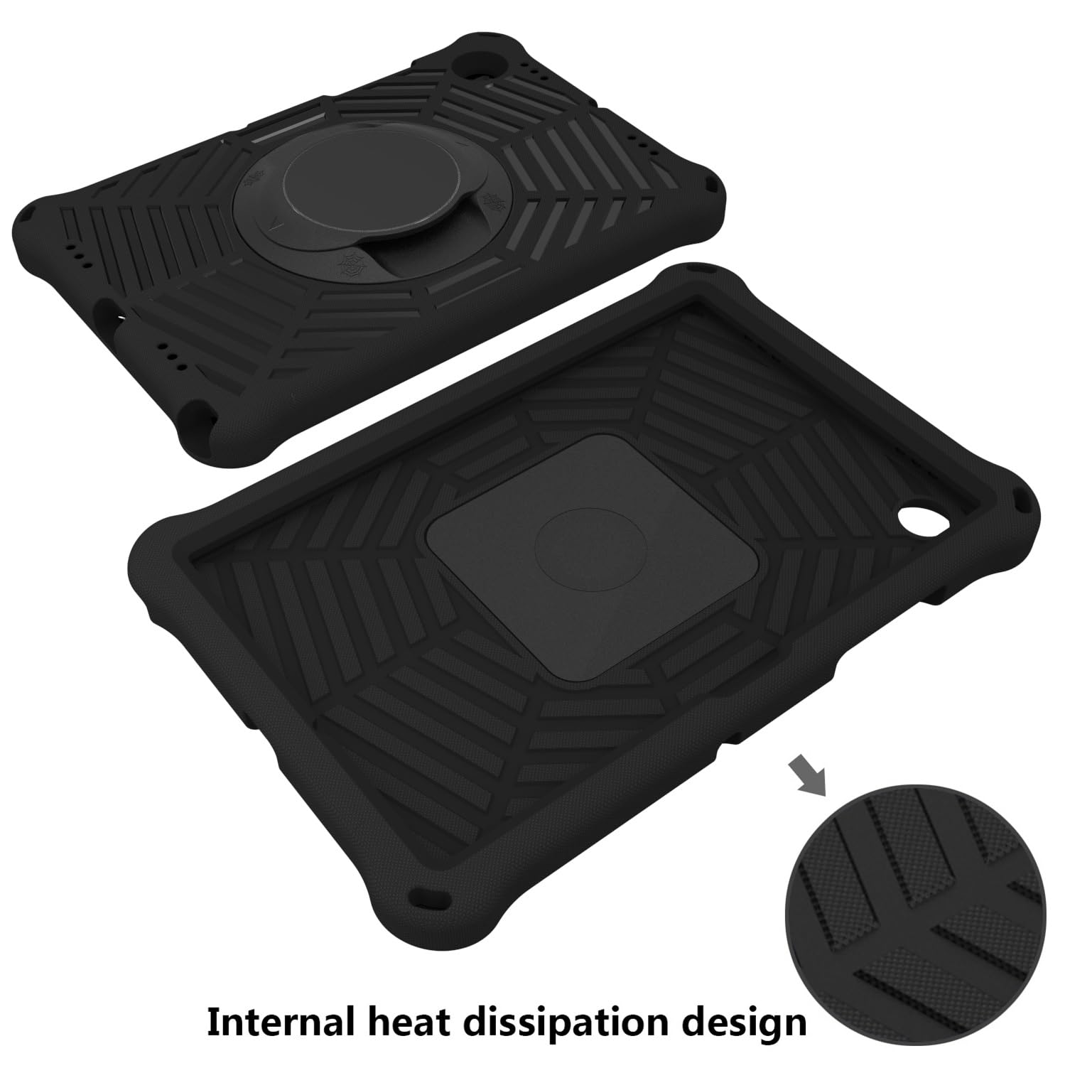 Funda protectora completa Compatible con Galaxy Tab A8 10.5 pulgadas X200/X205 (2021), funda protectora ligera a prueba de golpes con asa y soporte, funda protectora antideslizante.(Svart)