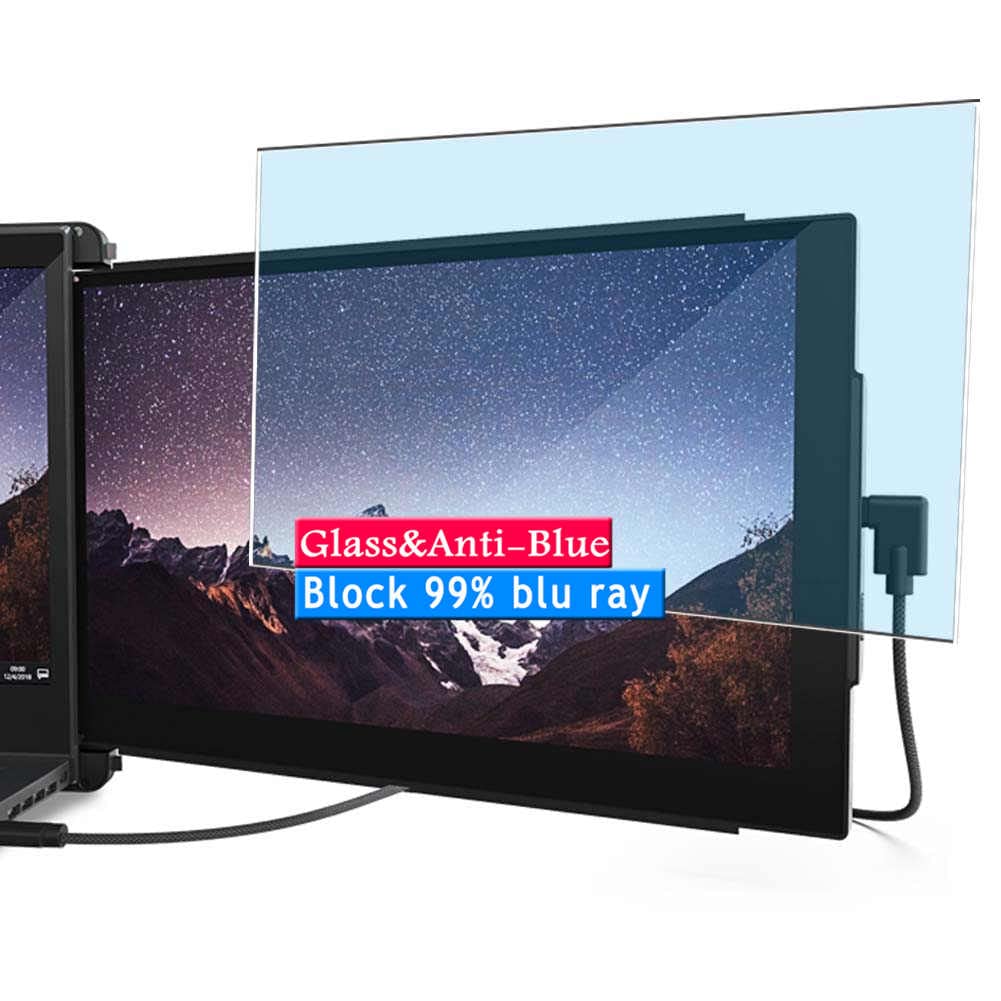 VaxsonAnti Blue Light Tempered Glass Screen Protector, compatible with Mobile Pixels TRIO DUEX PRO 12.5" Monitor Visible Area, 9H Film Protectors Guard New
