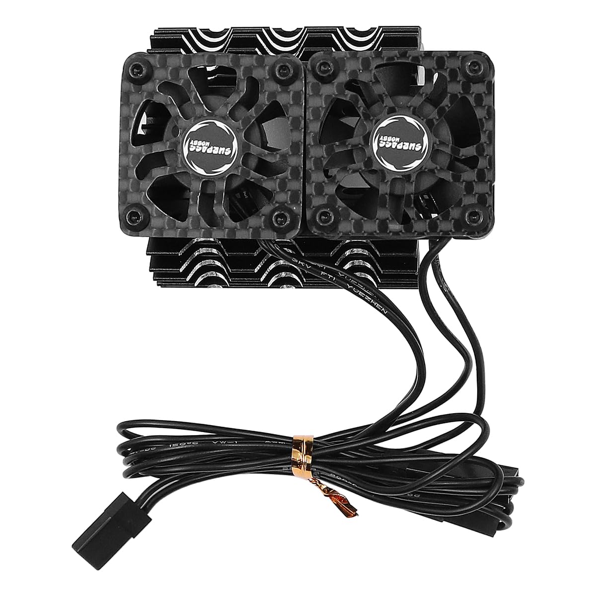 DollaTek RC Cooling Fan Dual Head RC Motor Fan with Aluminium Radiator for 3650 3660 540 550 36-38mm Brushless Motor