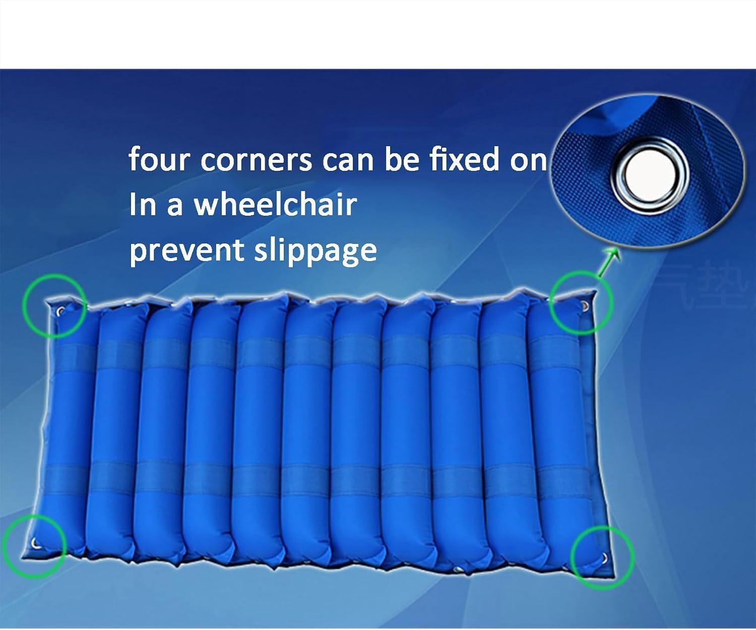 COYEUX Cojín Inflable para Silla de Ruedas, cojín antiescaras para Silla de Ruedas, con Bomba eléctrica, 11 Tiras de Gas, Tejido PVC Impermeable, para Silla de Ruedas, úlceras por presión
