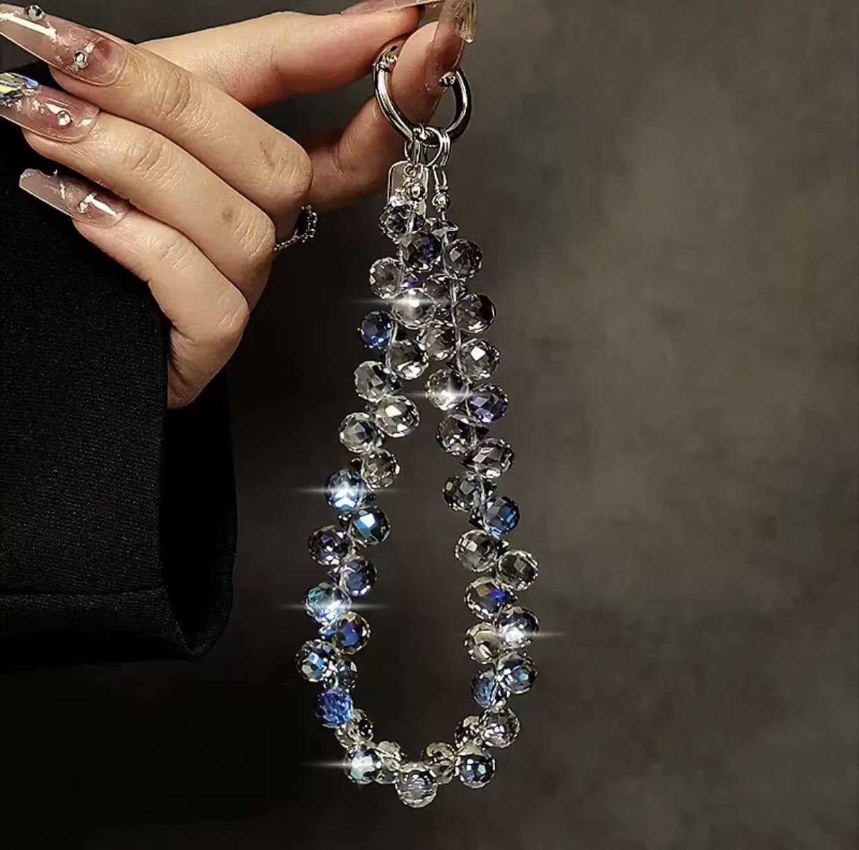 Cordón para teléfono móvil corto en bodas y eventos con colgante de cristal artesanal
