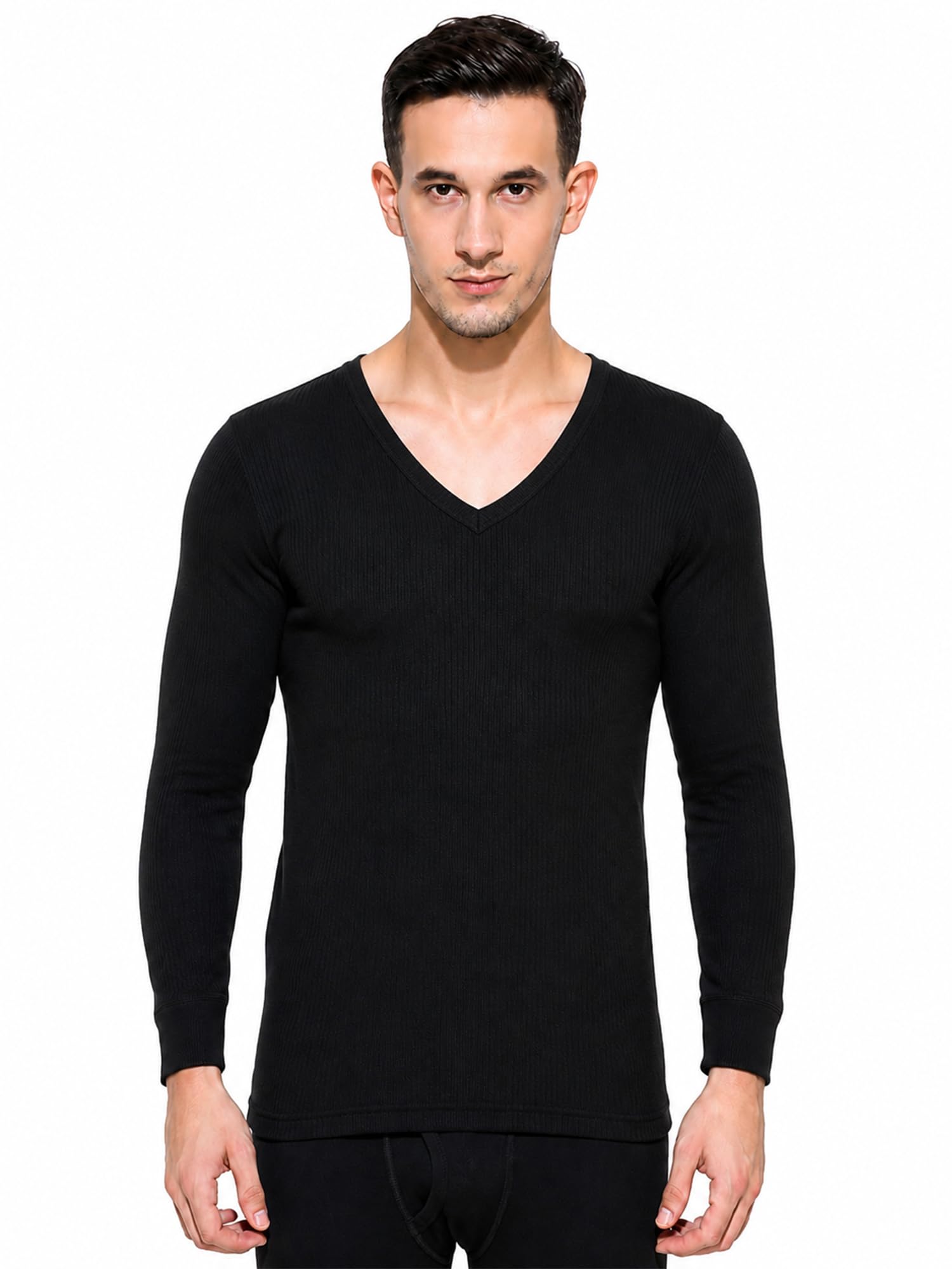 Bodycare Mens Tops V Neck Full Sleeves Pack of 1-Black-image-30
