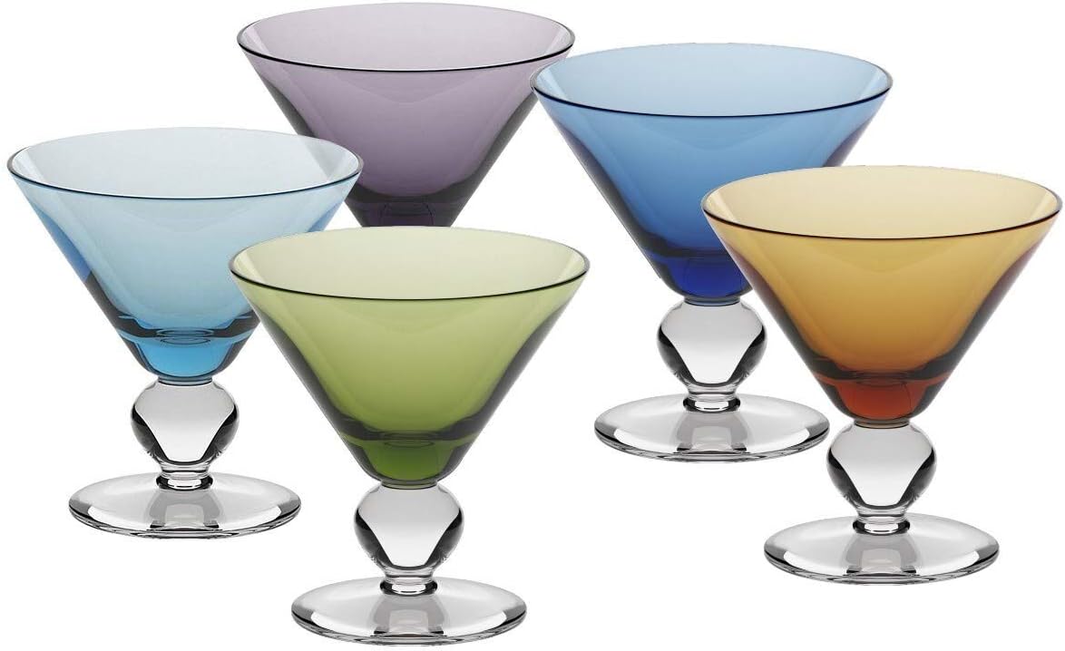 GELATO VERO Eisschalen Set 6er - Antico Bernstein Glas (12,5cm, 370ml)