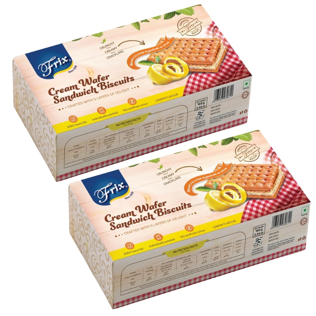 Frix Lemon Cream Wafers Biscuits (An original Frix recipe) -160g ( )