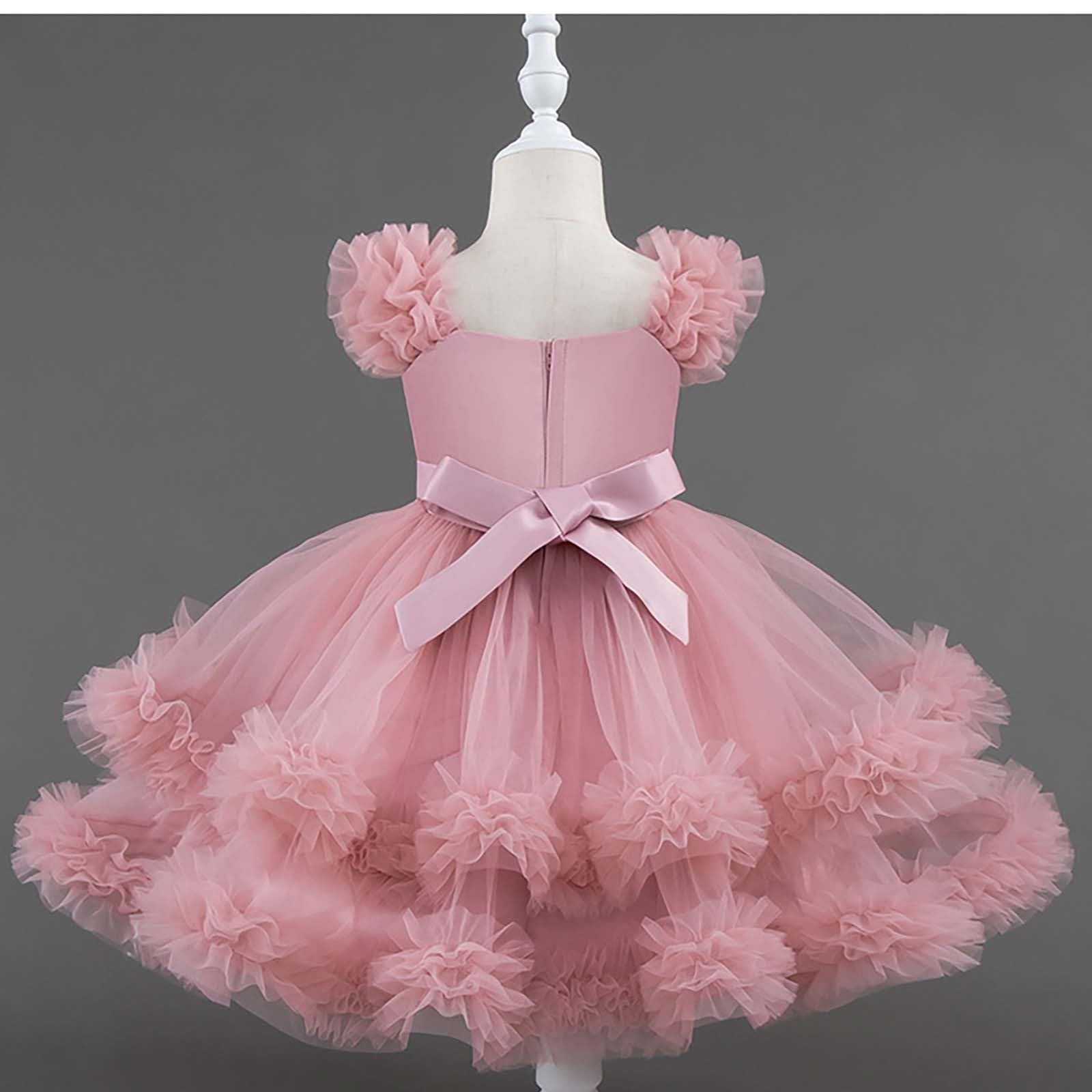 Genérico Vestido Niña de Fiesta Formal para niñas, Vestido de tutú para Recital de cumpleaños.