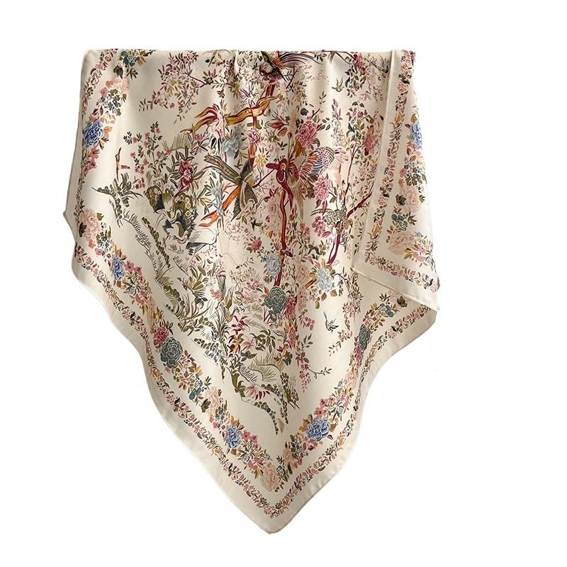 70cm Cotton Floral Print Women Bandanas Square Scarf Headband Accessories Handkerchief Neckerchief Hairscarf