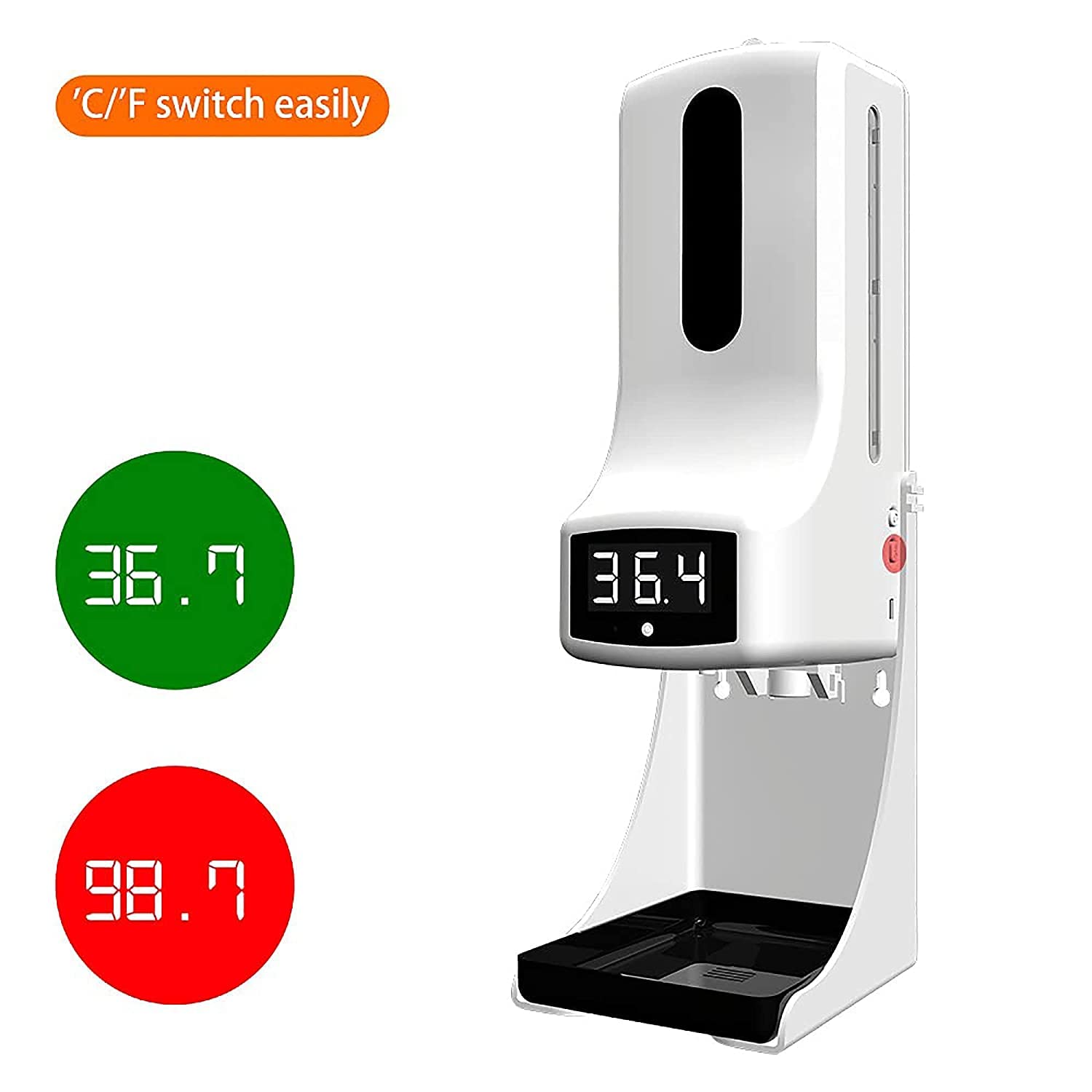 SIMPLETEK - Termoscanner a Infrarossi con Piantana Regolabile e Dispenser Gel Igienizzante Mani | Rilevamento Automatico Temperatura Corporea