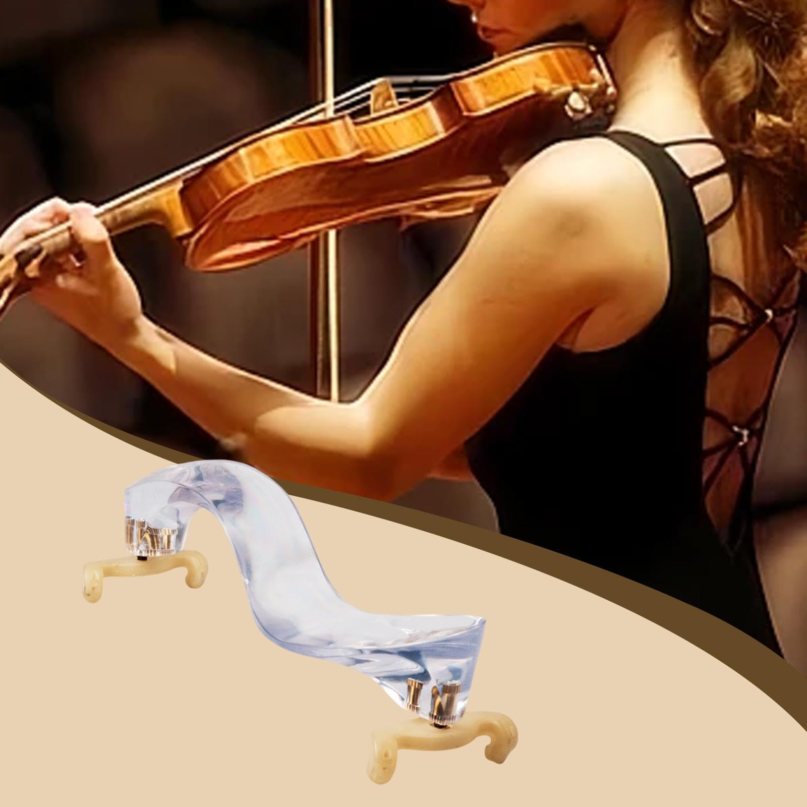 Générique Repose-épaule pour Violon Pad Coussin Ergonomique Antidérapant Accessoire Transparent Acrylique Silicone Adapté Aux Élèves Étudiants Scène Répétition, Kaki