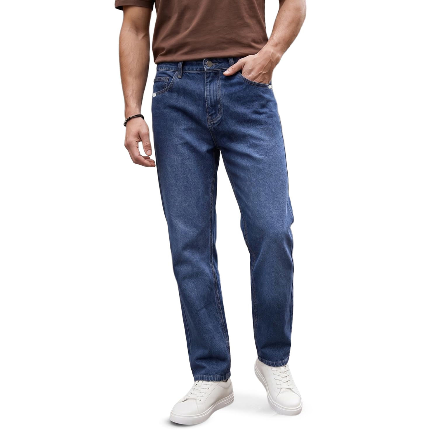 urbano fashion Men's Relaxed Fit Washed Denim Jeans Non-Stretchable-picture-32