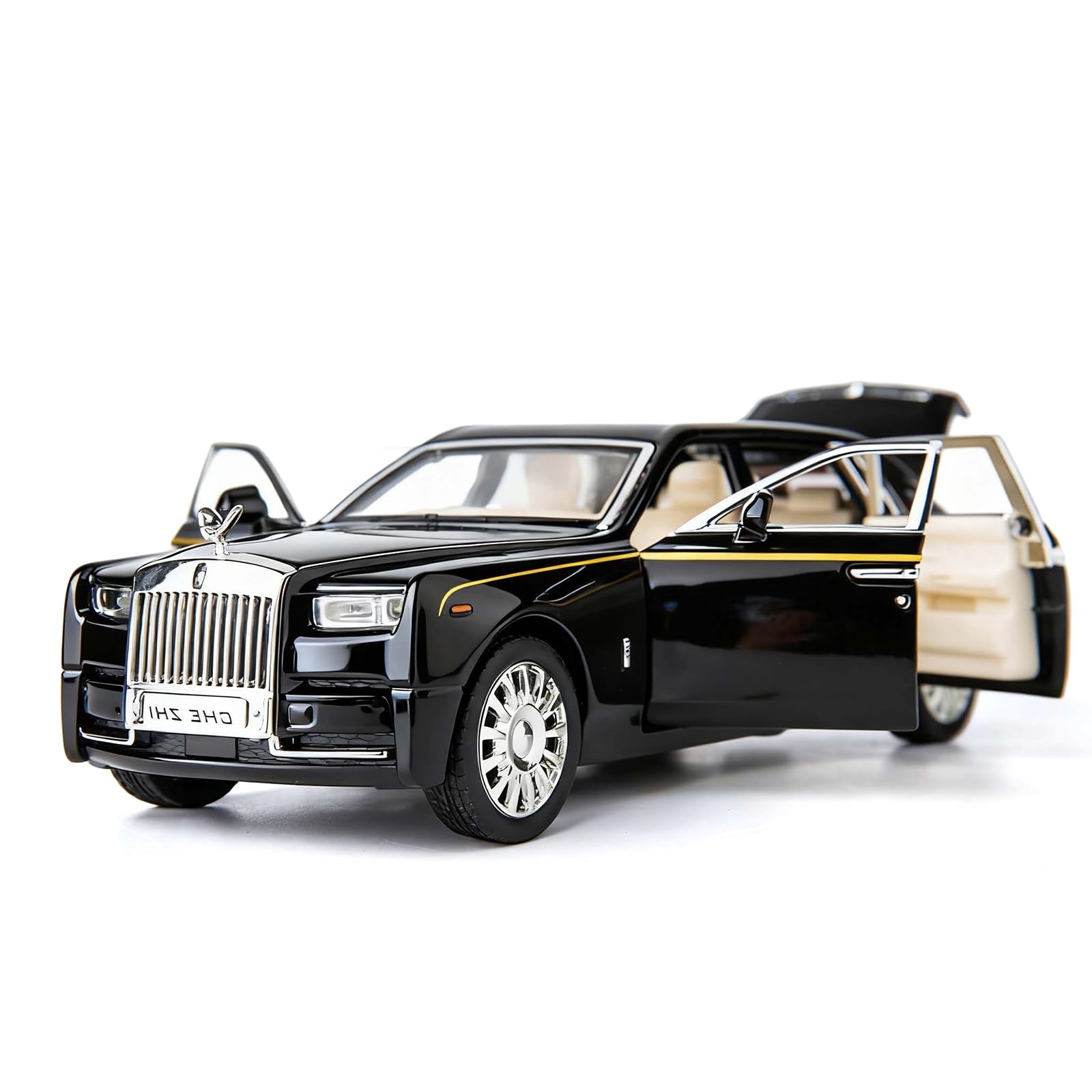 BDTCTK 1/32 Rolls-Royce Phantom Model Car,Zinc Alloy Pull Back Toy car with Sound and Light for Kids Boy Girl Gift (Black)