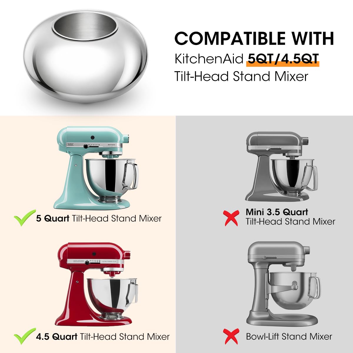 Aieve Snack Coater Compatible with KitchenAid Tilt-Head Stand Mixer for Making Chocolate Covered Almonds, Pistachio, Peanut, Freeze Dried Strawberry, Raisin, Macadamia Nuts and Blueberry