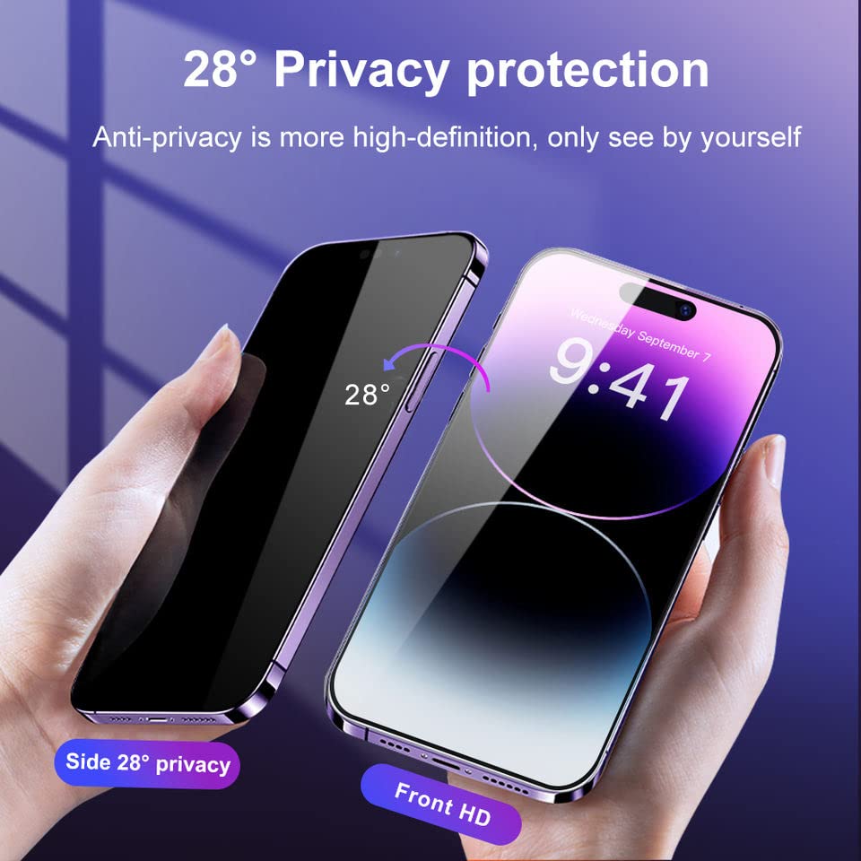 Image of TitanEdge Privacy Tempered Glass Screen Protector Guard for iPhone 15 /iPhone 16 | True 28Anti Spy - 2 Pack