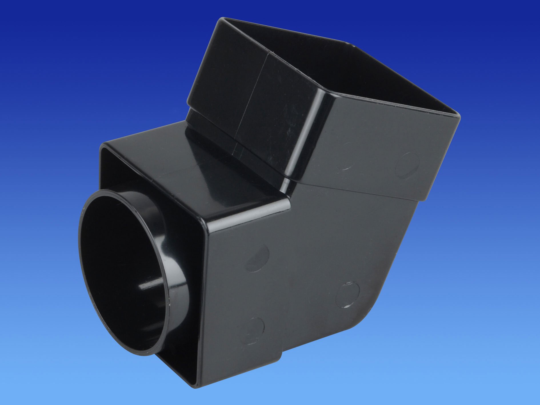 Osma Black Wavin 4T825 Offset Bend/Elbow - Socket For 61Mm Square Downpipes