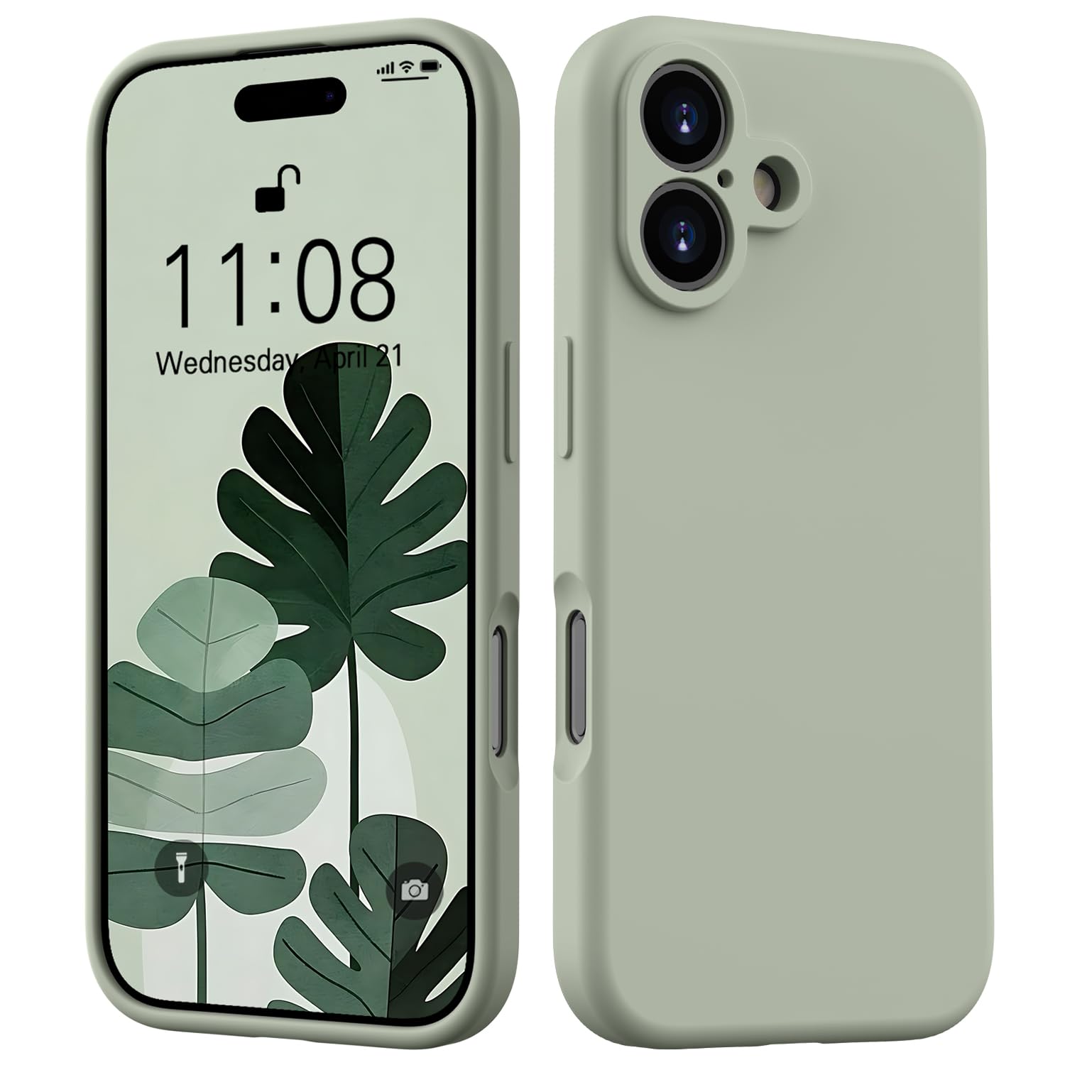 HGH Flüssig Silikon Hülle für iPhone 17, Handyhülle für iPhone 17 Hülle Dünn, 3-Schicht-Struktur FallSchutz Case mit Weiches Mikrofaser Futter Matt Hülle 6.3" Agavengrün
