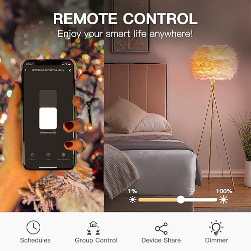 Miniatura 11 de TREATLIFE Enchufe de atenuación inteligente 2 en 1 para exteriores, 2 enchufes de control individual, 600 W, compatible con Alexa, Google Home, IP64
