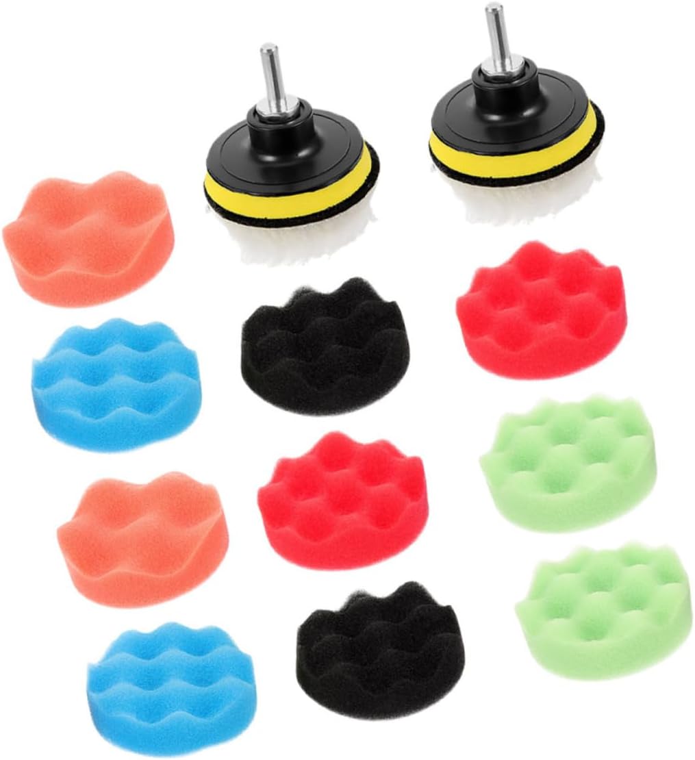 Unomor 2sets Car Detailing Buffing Sponge Pads for Drill Polishing and Waxing Attachment Versatile Pads for Efficient Restoration and Cleaning