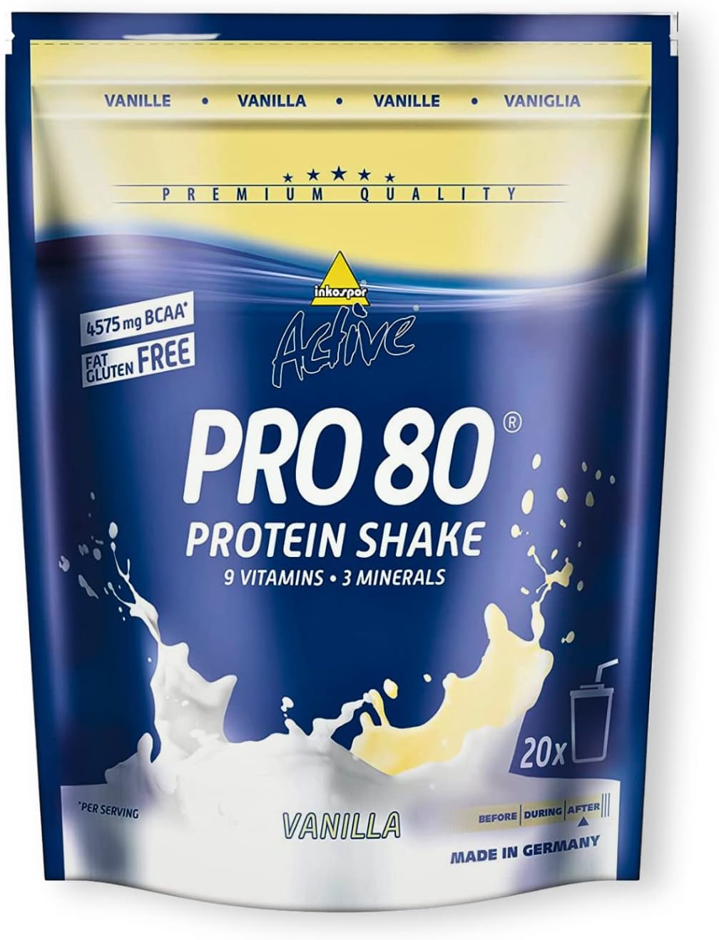 Inkospor ACTIVE Pro 80 Shake protéiné Définition Tonification et Perte de Poids Vanille sachets