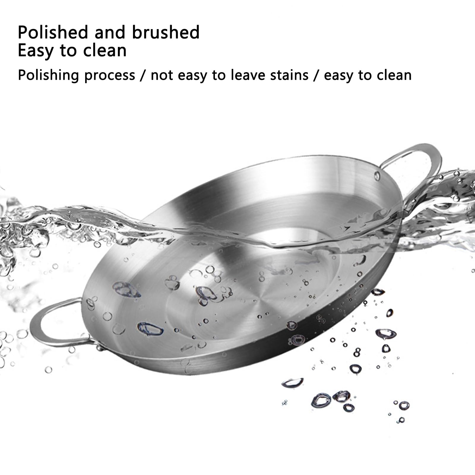 SvRite Padella wok in acciaio inox, resistente, concavo, 38/40/45 cm, antiaderente, per cucina, ristorante, esterno, per fornelli a induzione e fornelli a gas (45 cm)