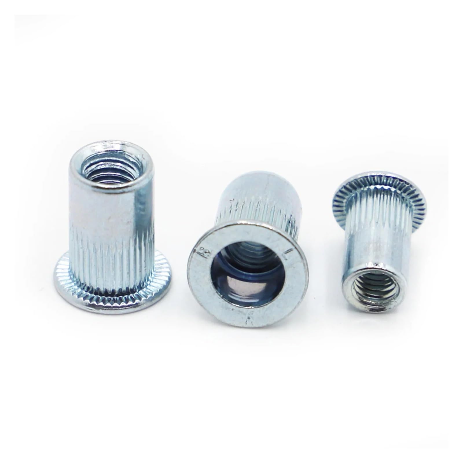 Écrous borgnes, écrous hexagonaux, 100 pièces M3 M4 M5 M6 M8 M10 M12 bleu et blanc en acier au carbone zingué plaqué écrou à tête plate fileté rivet écrou à tête plate écrou à tête plate(M10)