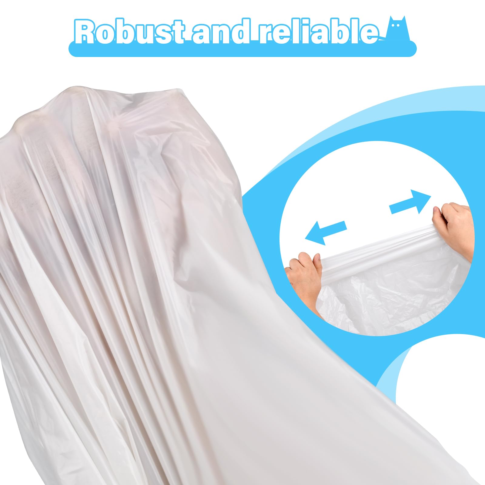 NathrBTV 60 Cat Litter Bags 580 x 350 mm Biodegradable Bags for Litter Boxes with Draws Tear-Resistant - Image 3