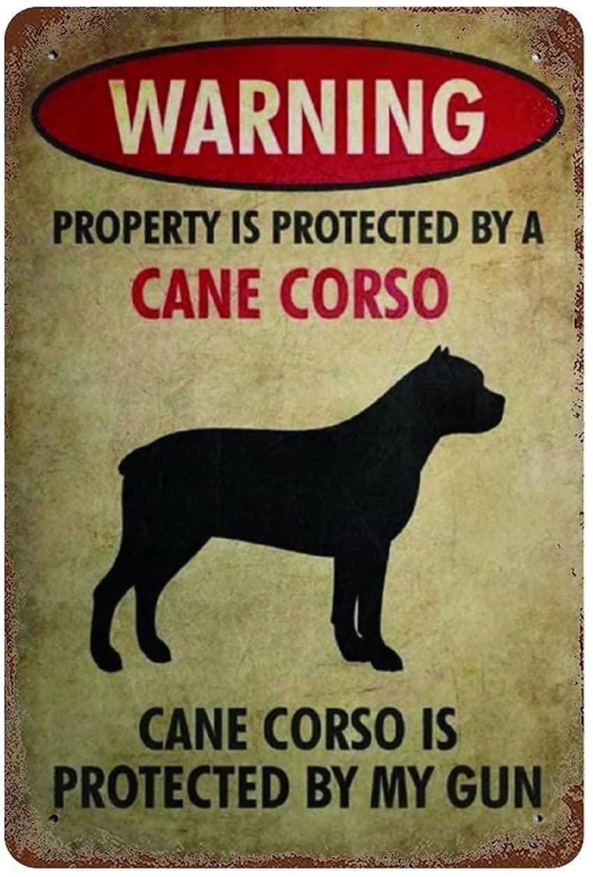 Warning Dog Classic Tin Signs Beware Of Cane Corso Outdoors