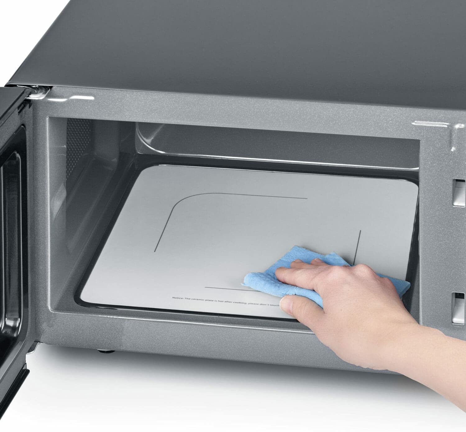 SEVERIN Forno a Microonde 2 in 1 con Grill, 20 Litri, 800W/1000W, 9 Livelli di Potenza, Fondo Piatto in Ceramica, Cottura 2 Livelli, Libera Installazione, 46,2x39,5x27 cm, Nero/Inox - MW 7762