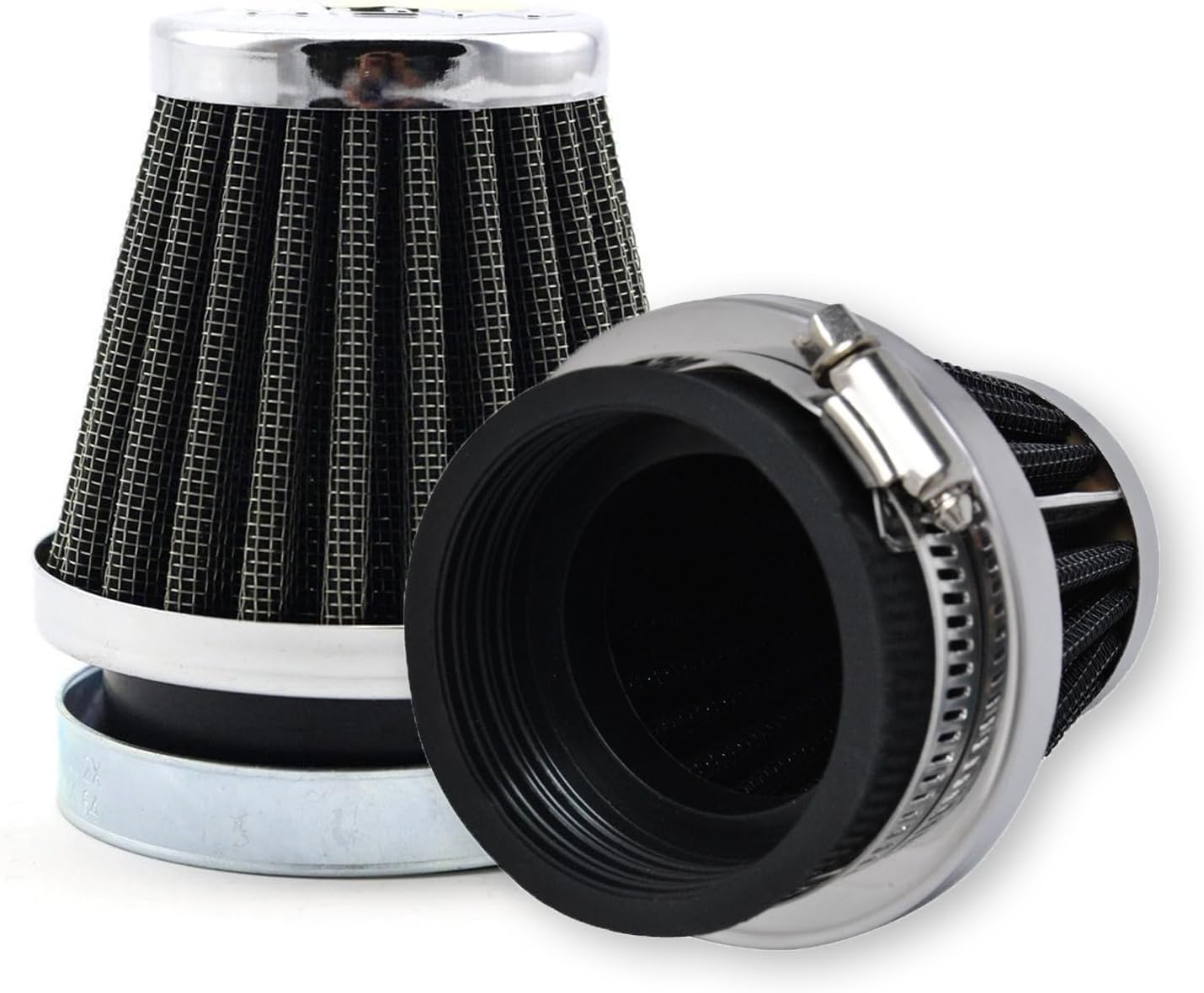 MUYI 2 Pack 2.05inches Motorcycle Air Filters Round Tapered Clamp-on Pod Intake Filter Cleaner for Dirt Bike ATV Moped Pit Bike Scooter Vintage(52mm)