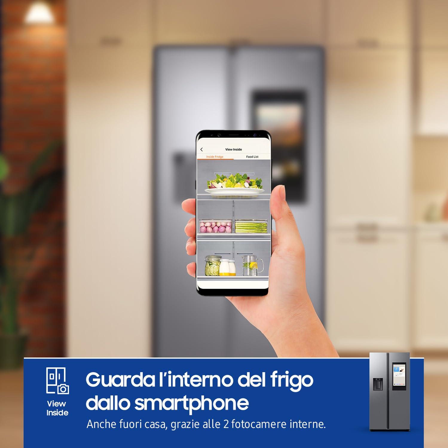 FRIGORIFERO SIDE BY SIDE SAMSUNG FAMILY HUB RS90F67BETEF 614L AI INVERTER DISPENSER DISPLAY LIBERA INSTALLAZIONE WIFI SILVER CLASSE E (Ricondizionato)