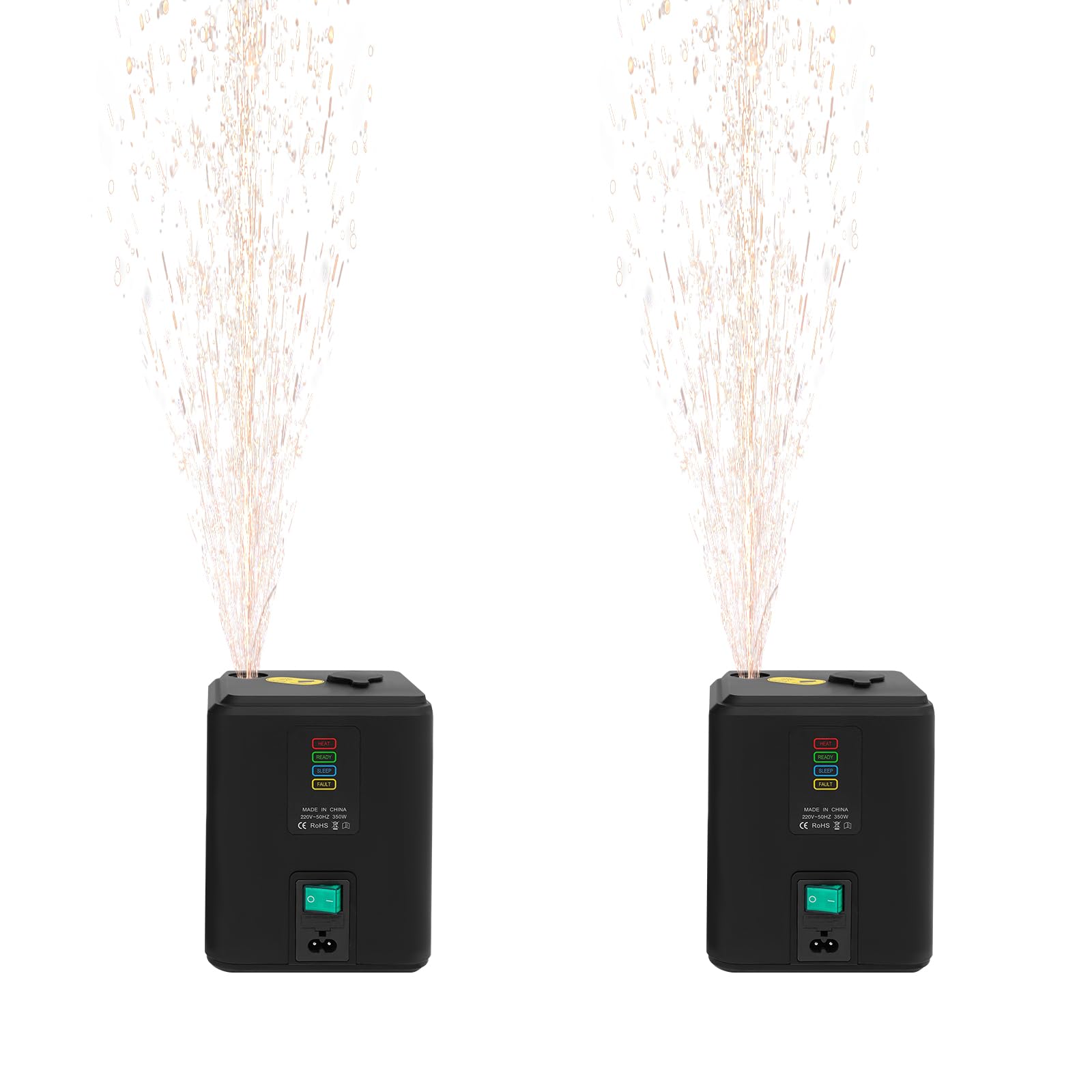 Macchina elettronica pirotecnica da 350 W, mini macchina per scintille a freddo, portatile, con telecomando, effetto palcoscenico verticale, per feste DJ, eventi sportivi