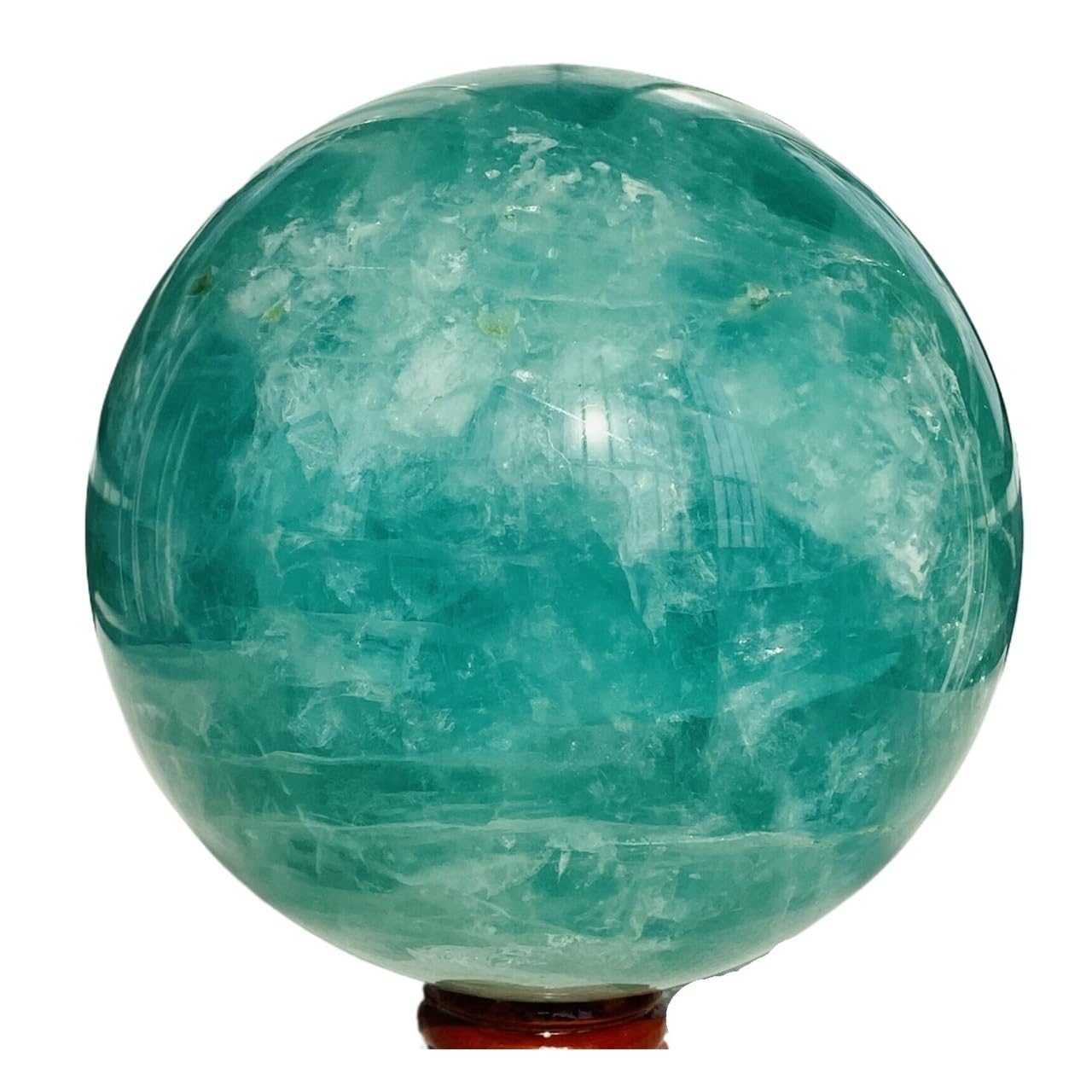 ZPFWDGBRH 1pcs 1500-1600g Green Fluorite Ball Quartz Crystal Sphere ZPFWDGBRH