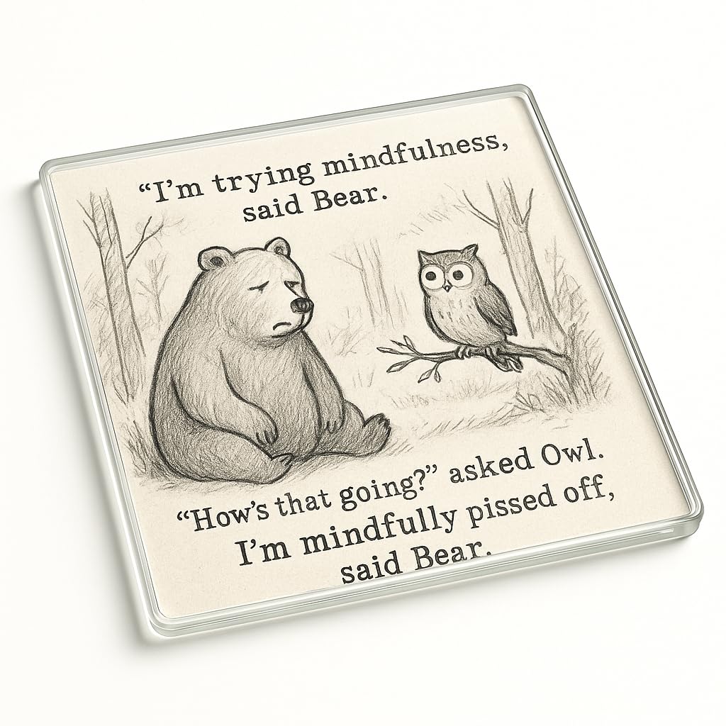 The Plum Penguin Forest Whimsy Tales Acrylic Coaster Gift Featuring - Nostalgic Animal Scene For Mindful Moments With Friends
