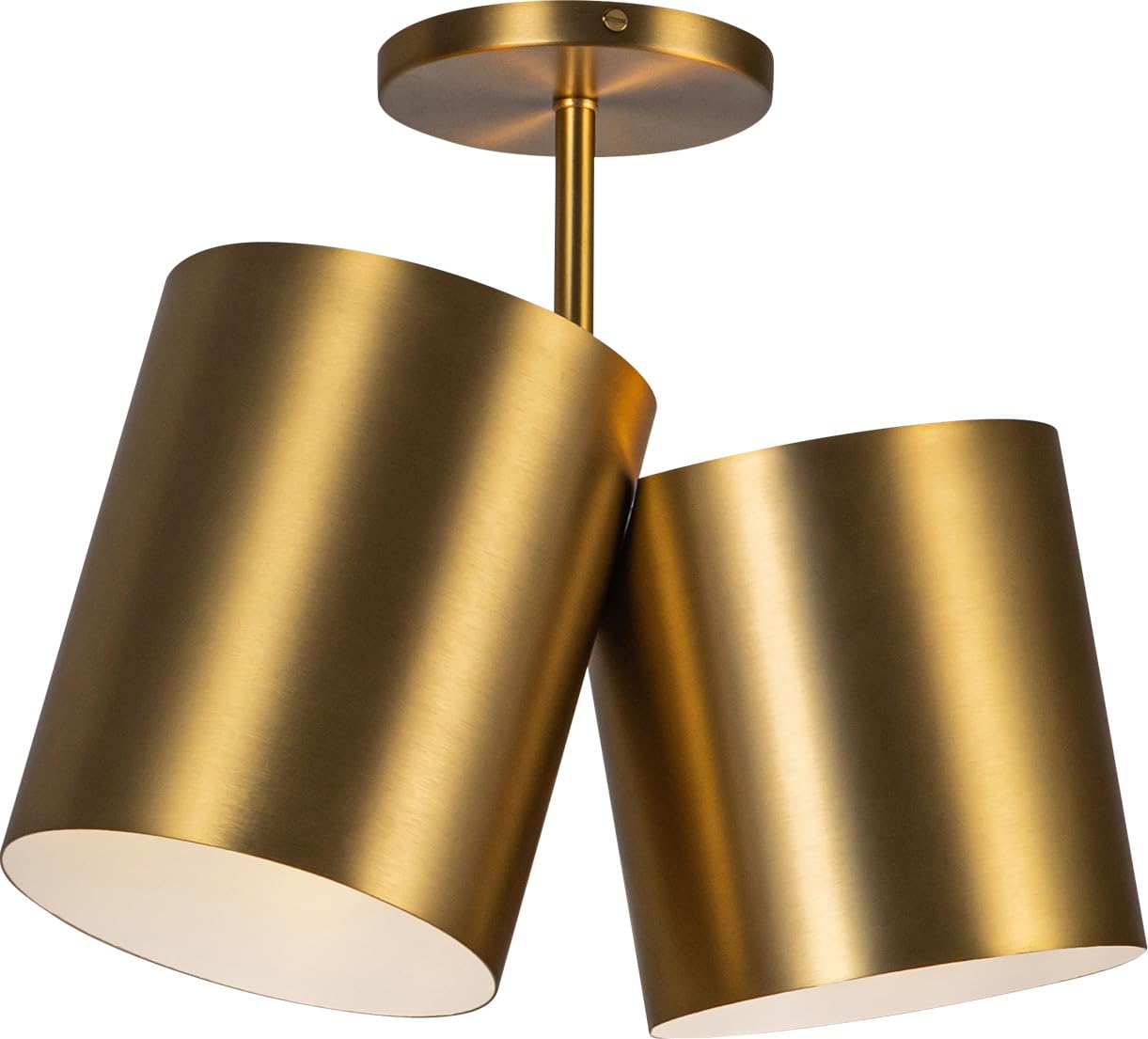 kuzco lighting sf58814-bg keiko semi flush, 2-light 4 total watts, brushed gold