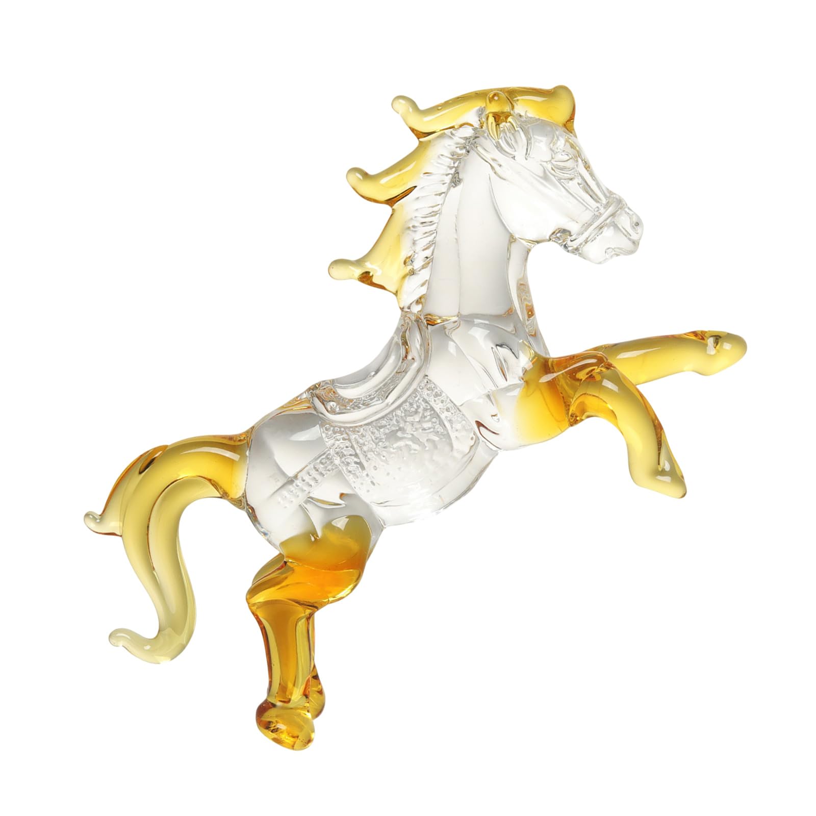 LUCKGONI Carved Crystal Horse Statue Year of Horse Chinese Zodiacs Fengshui Decors for Home Desktop Symbol of Strength