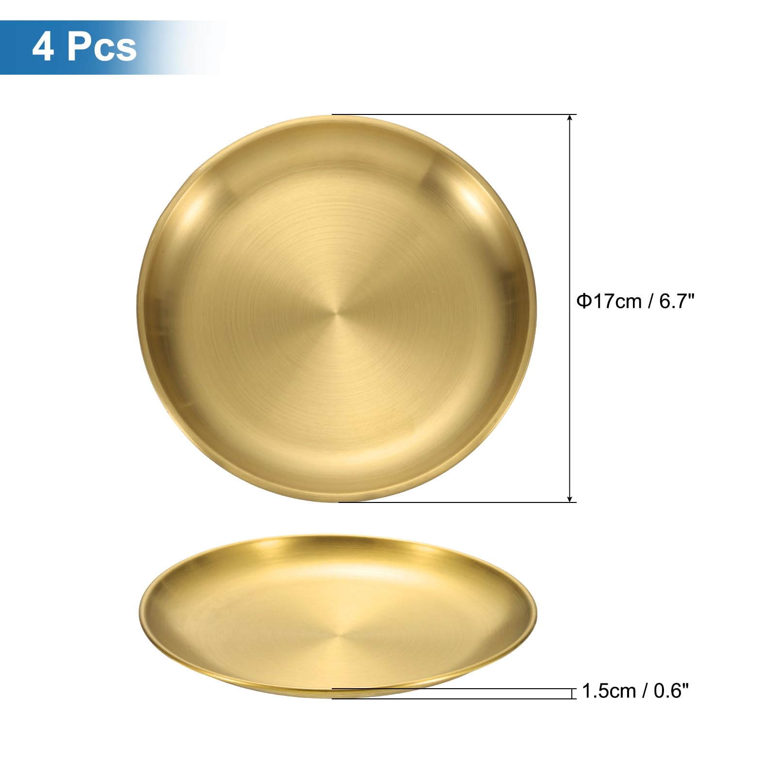 Amazon.co.jp: uxcell 4枚セット ステンレス製ディナープレート 17cm