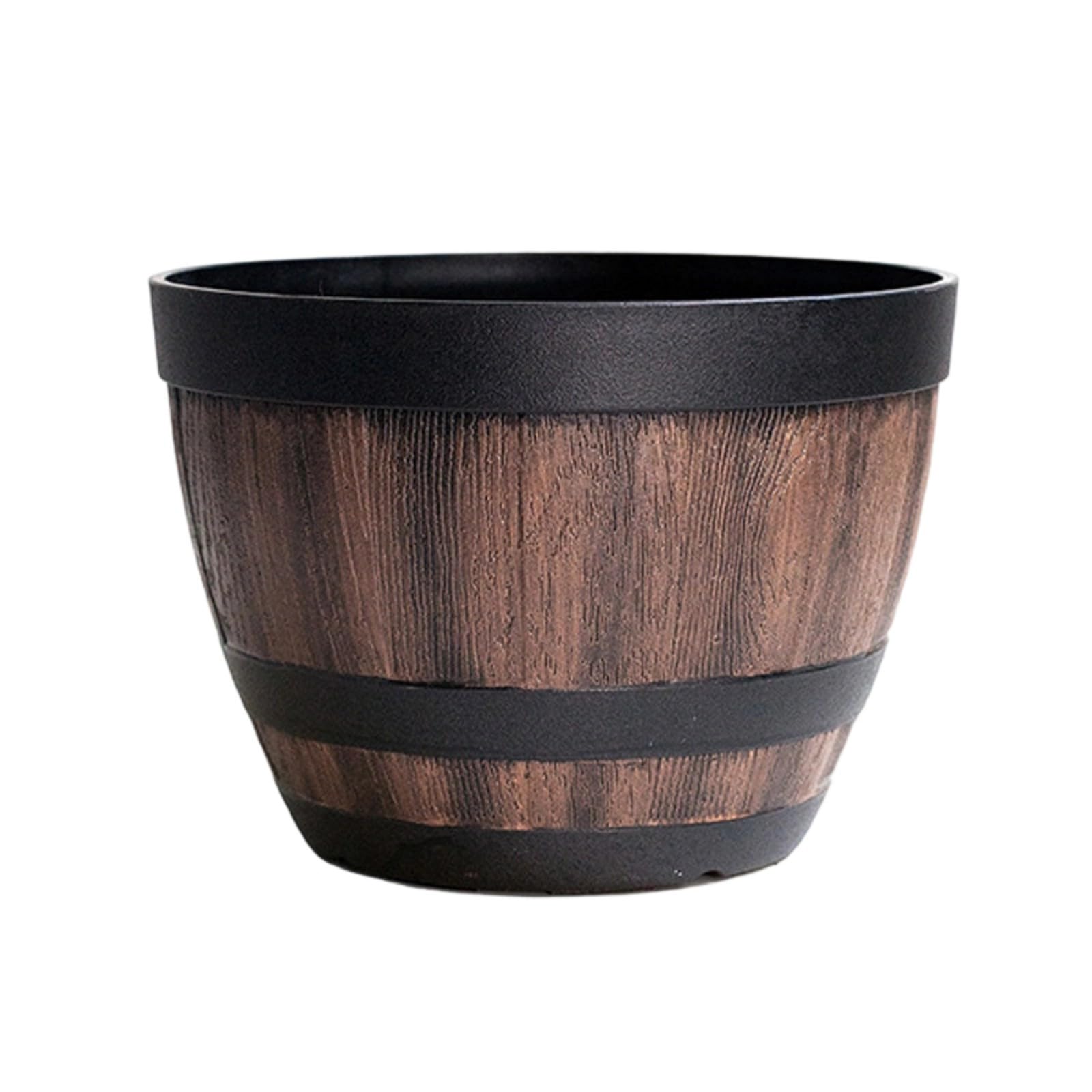 yanzunlrn Bucket Planter Outdoor Large Brown Bucket Planter Decorative Thick Resin Garden for Indoor Outdoor Waterproof Hydroponic Farmer