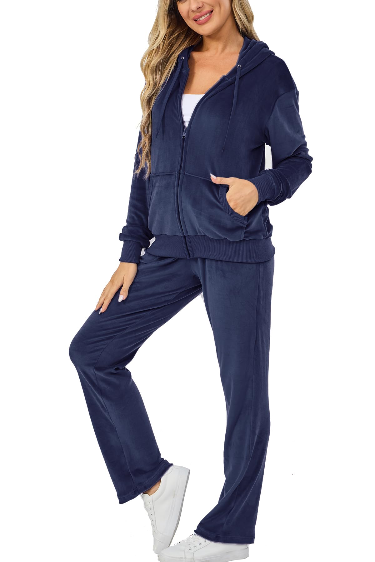 Velour Track Suits for Women Set Fall Sweatsuits 2 Piece