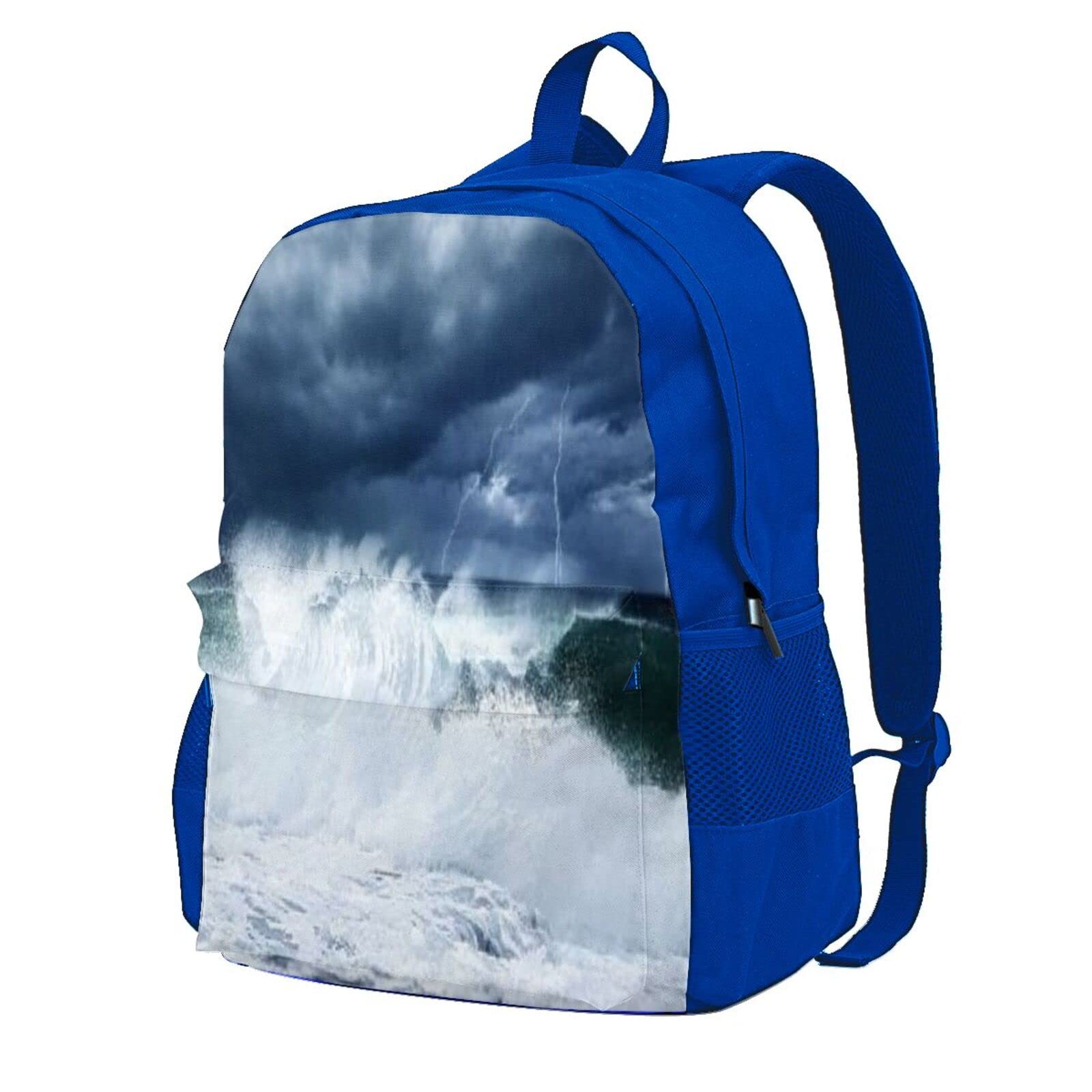 Wave Thunderstorm Lightning Beach Cloudy Rainy Sky Powerful Tide Cold,Travel Laptop Backpack,Computer Backpacks Laptops