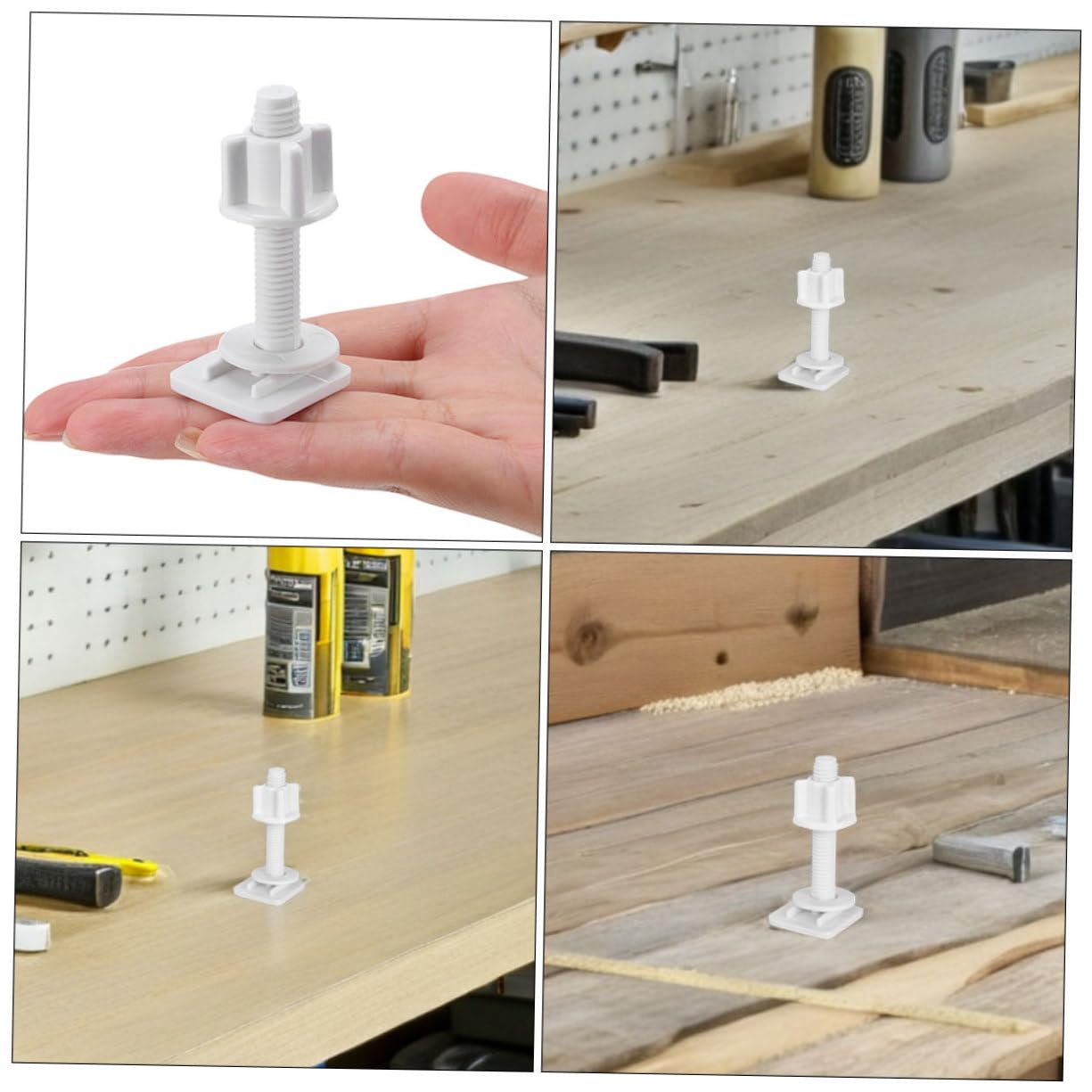 POPETPOP Kit Viti di Fissaggio Sedile Wc 2 Pezzi in Abs Bianco Bulloni Anti-allentamento per Montaggio Facile Sedili Wc in Bagno e Casa