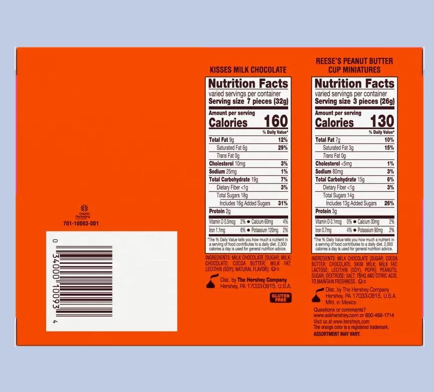 Miniatura 2 de XOXO Hershey - Caja de regalo de chocolate con leche para el día de San Valentín, surtido de chocolate con leche Hersheys Kisses, caramelo de