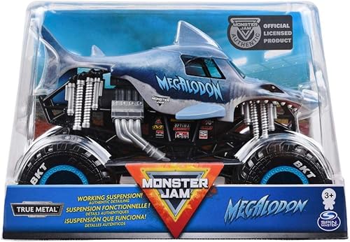 Miniatura 6 de Monster Jam Camión monstruo oficial de Megladon, vehículo fundido a presión a escala 124