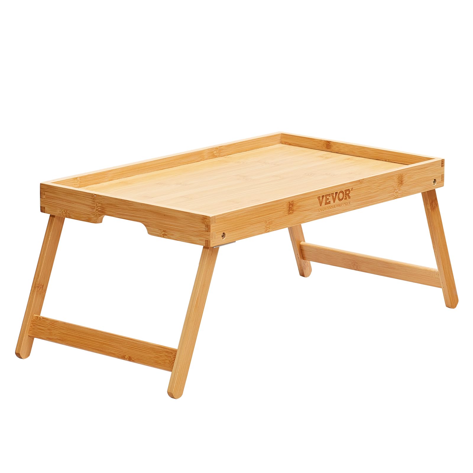 VEVOR Plateau de lit pliable en bambou, plateau de petit-déjeuner, canapé, lit, travail, plateau de service pliable pour ordinateur portable, plateau de nourriture portable pour pique-nique, 50 x 30