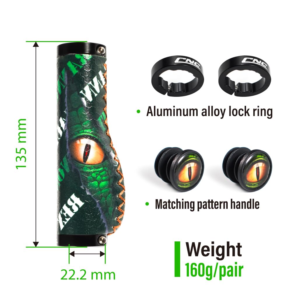CHooee Impugnature ergonomiche per mountain bike, in silicone per manubrio MTB/BMX.