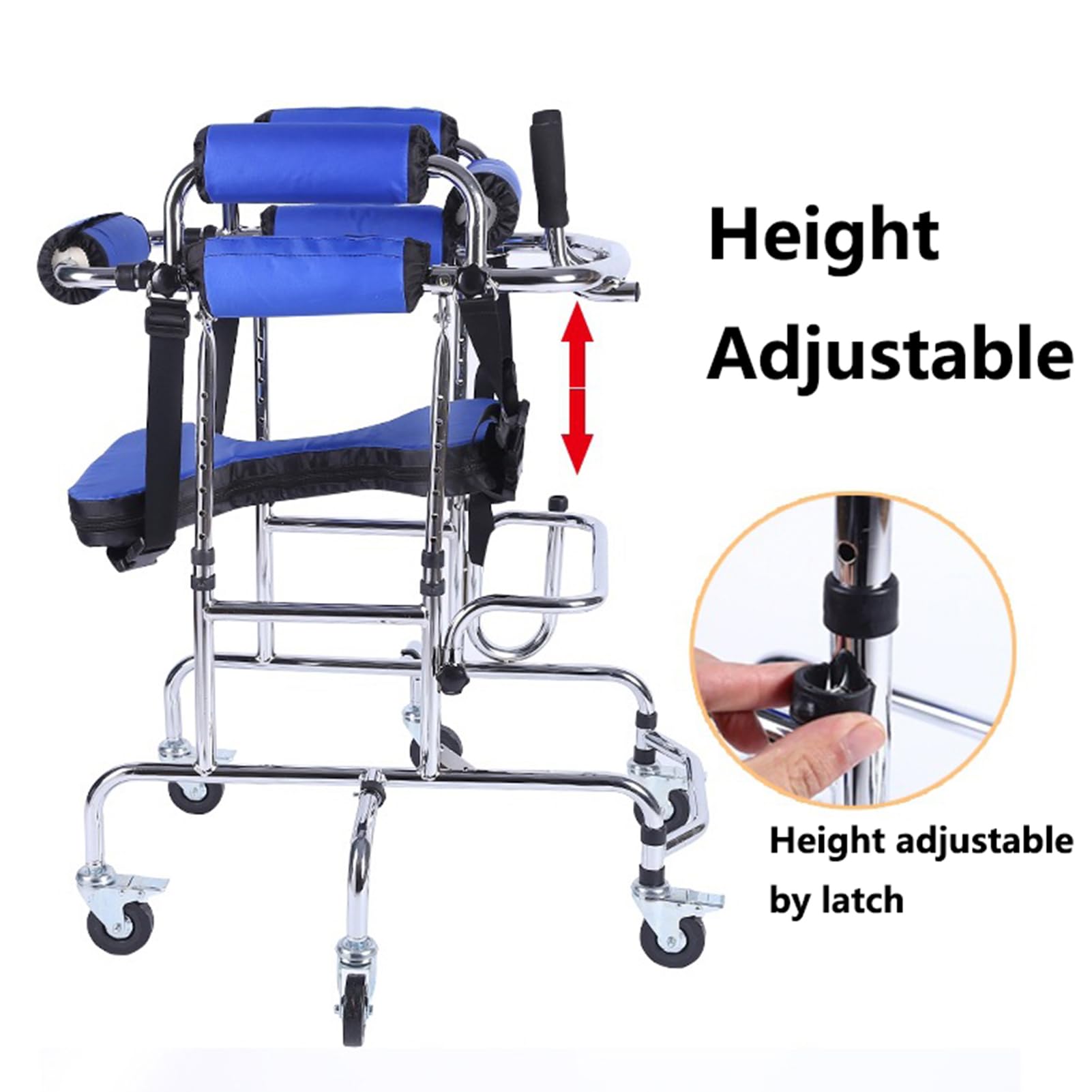 Bipedestador/Ayuda Para Caminar/Bipedestador Con Asiento Rueda Aparato De Rehabilitación Plegable Regulable En Altura Andador Para Miembros Inferiores Discapacitados Bipedestador Para Niños